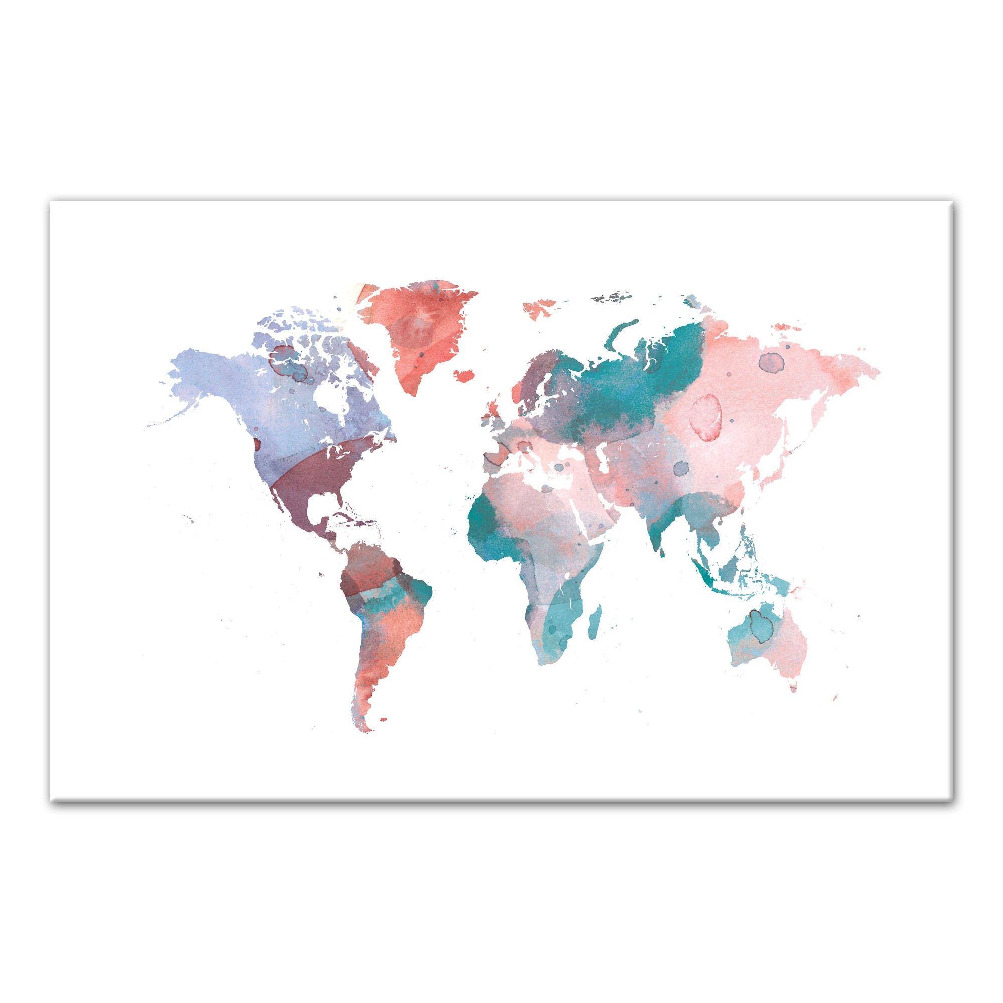 Jewel Tones World Map 24x36 Canvas Wall Art