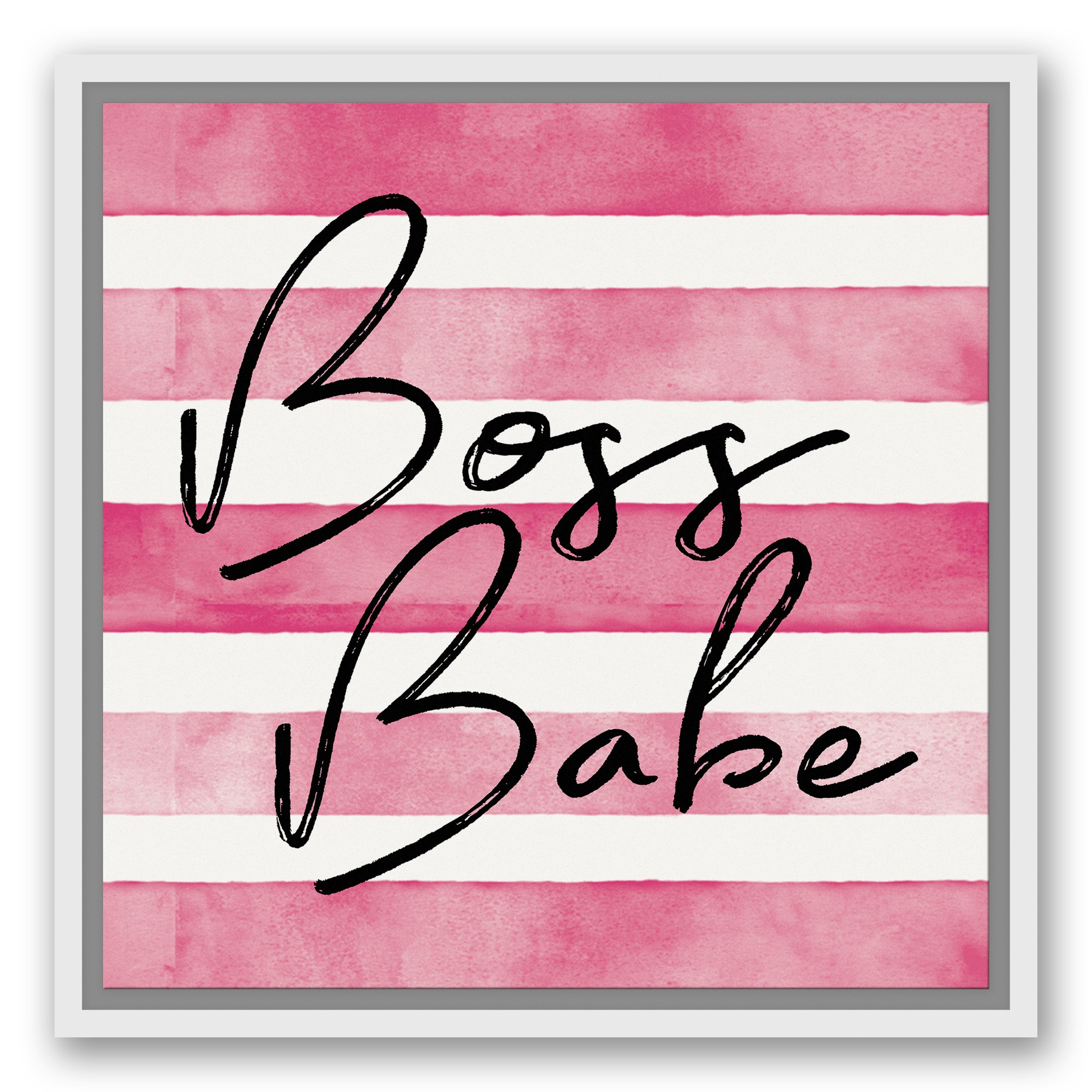 Boss Babe 16x16 White Floating Framed Canvas