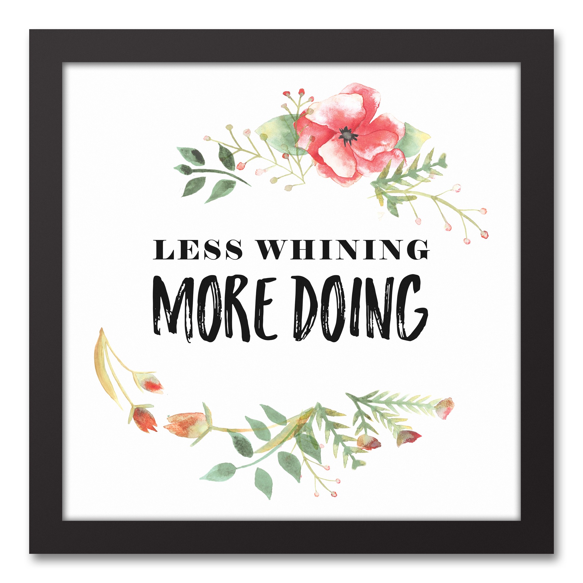 Less Whining, More Dong 12x12 Black Framed Canvas