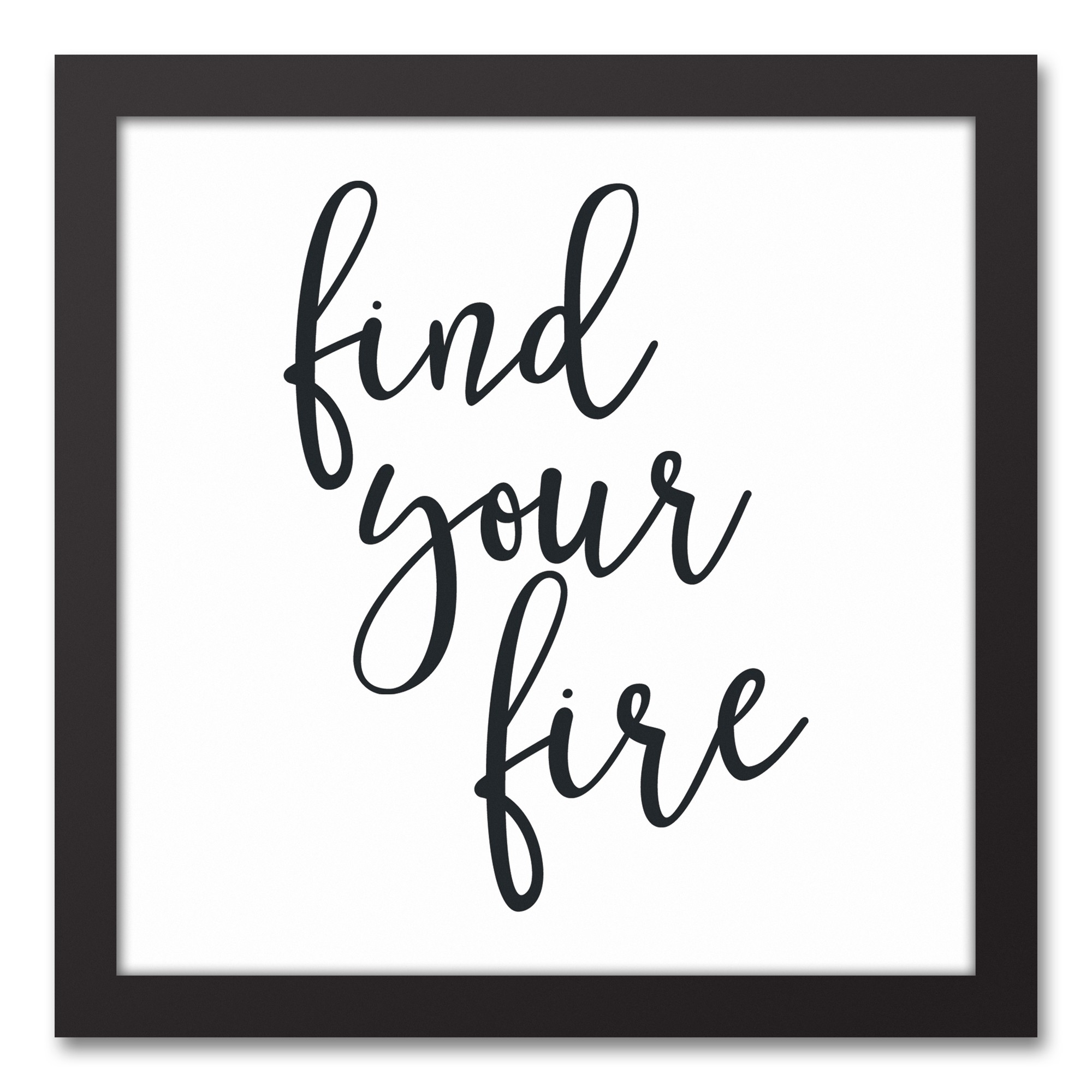 Find Your Fire 12x12 Black Framed Canvas