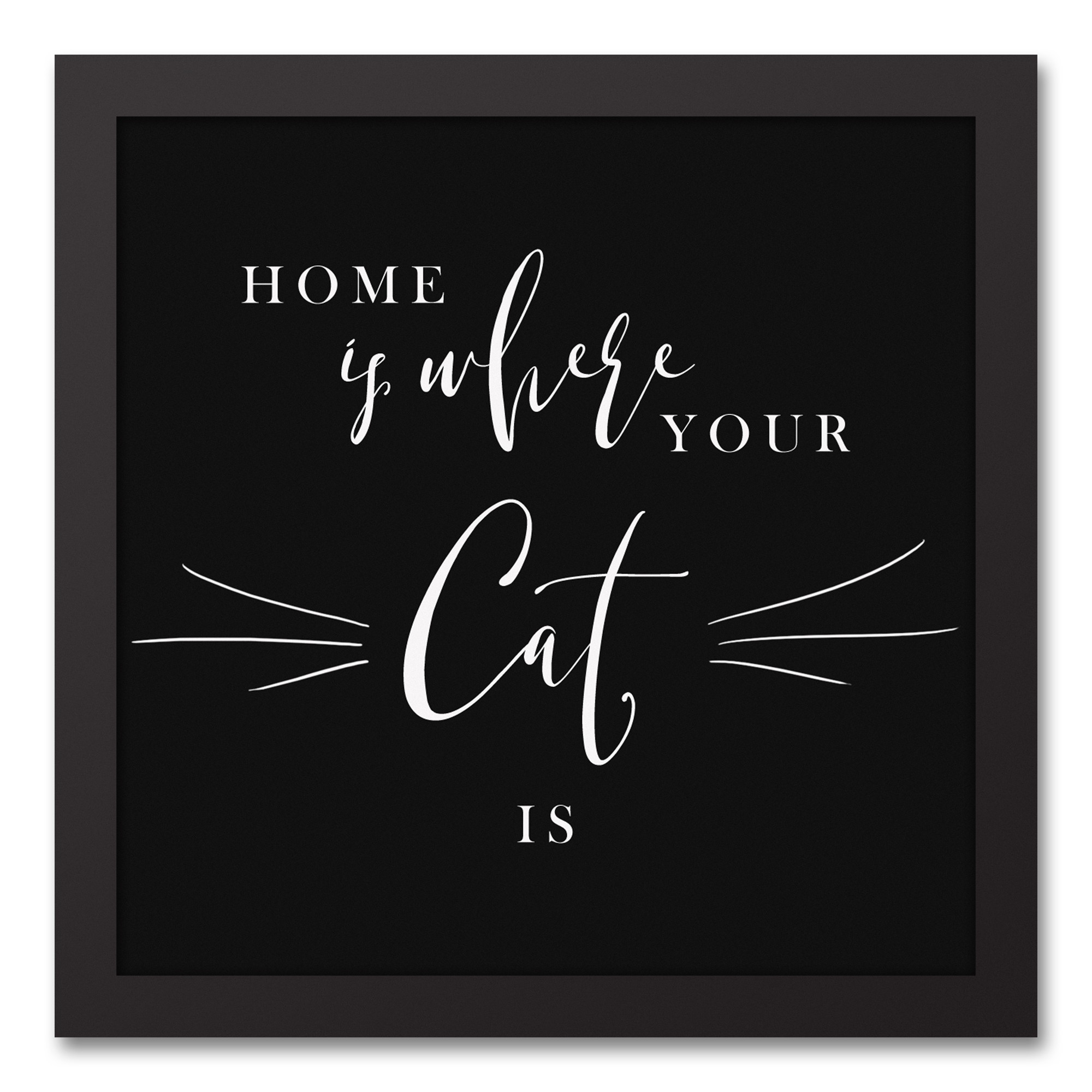 Home Is Where Your Cat Is 12x12 Black Framed Canvas