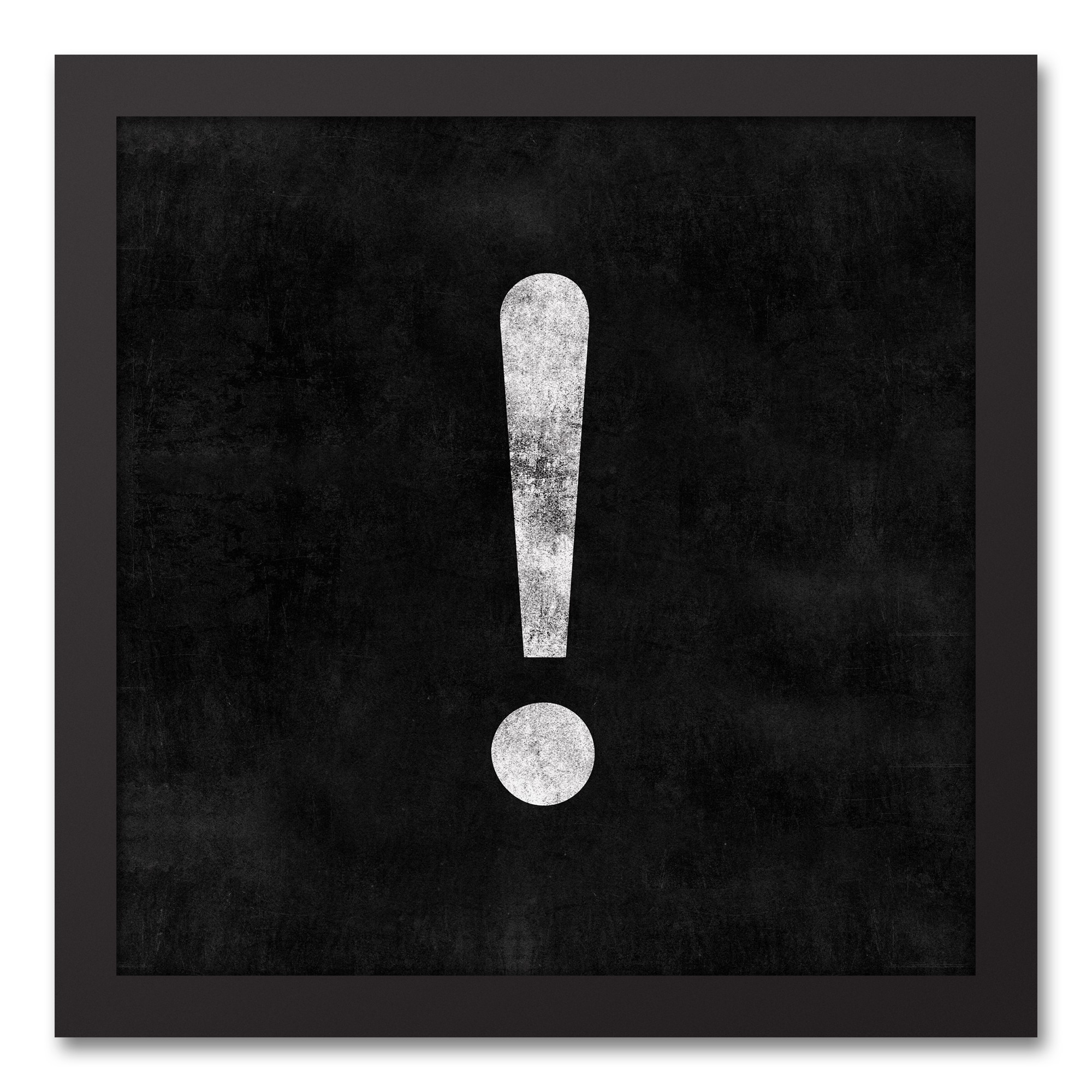 Vintage Exclamation Point 12x12 Black Framed Canvas