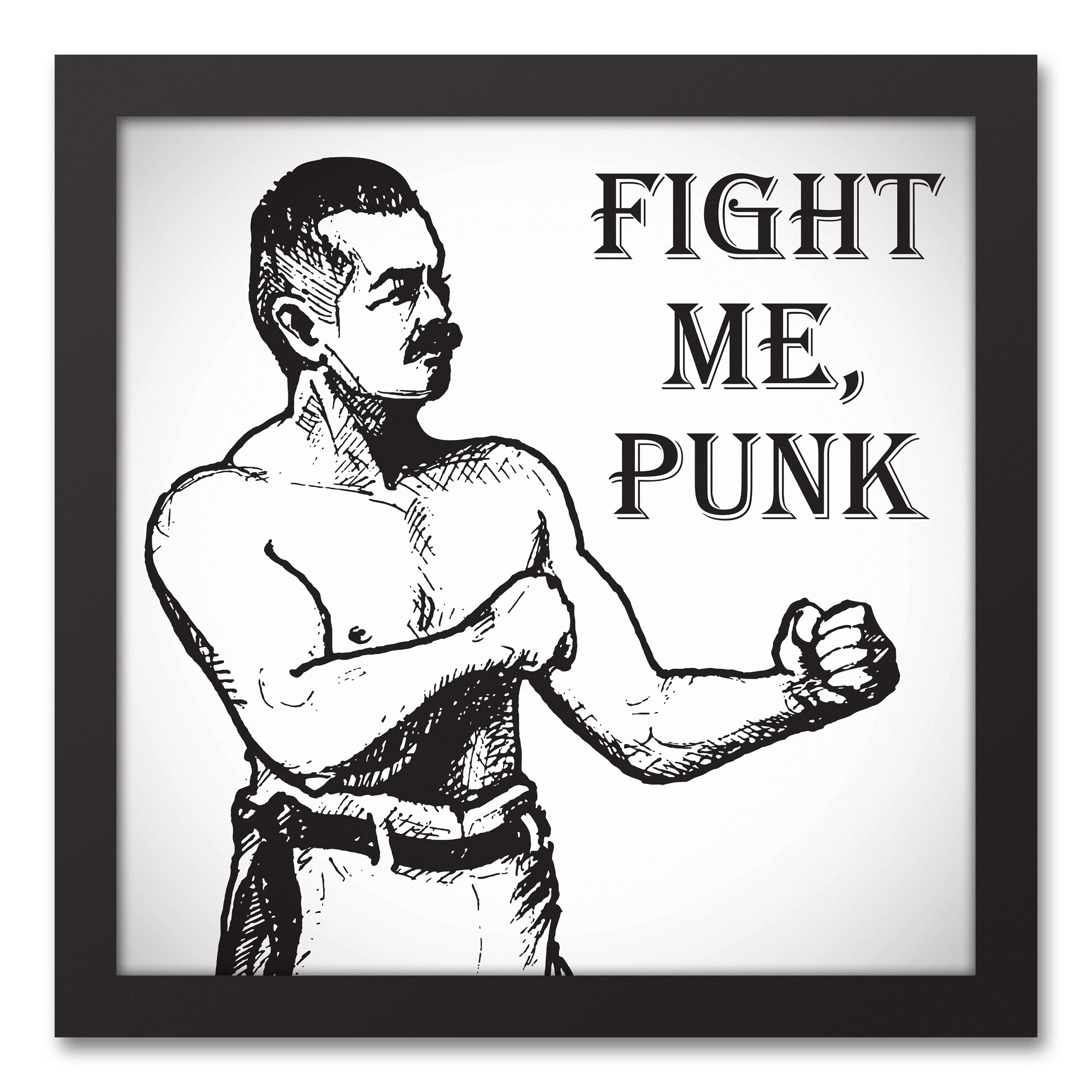 Fight Me Punk 12x12 Black Framed Canvas