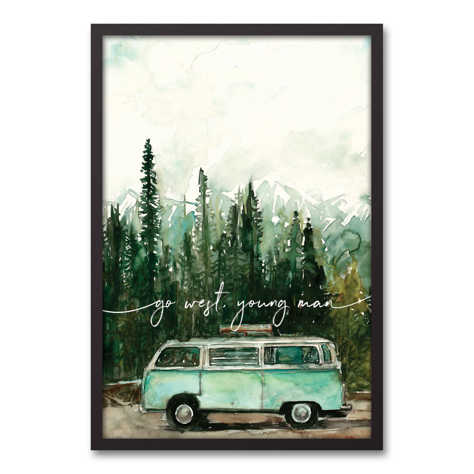 Go West Young Man 20x30 Black Framed Canvas