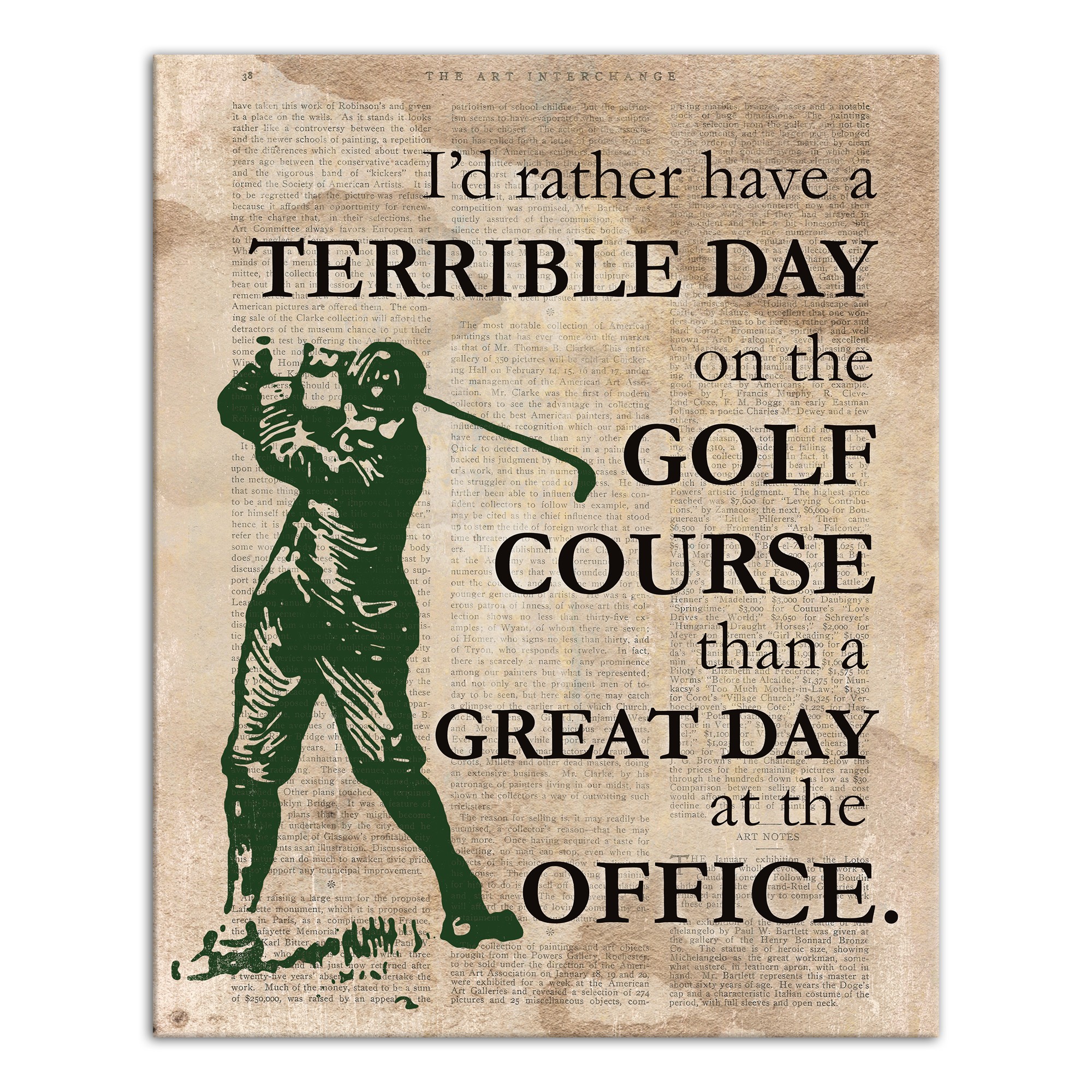 Golf Humor 16x20 Canvas Wall Art