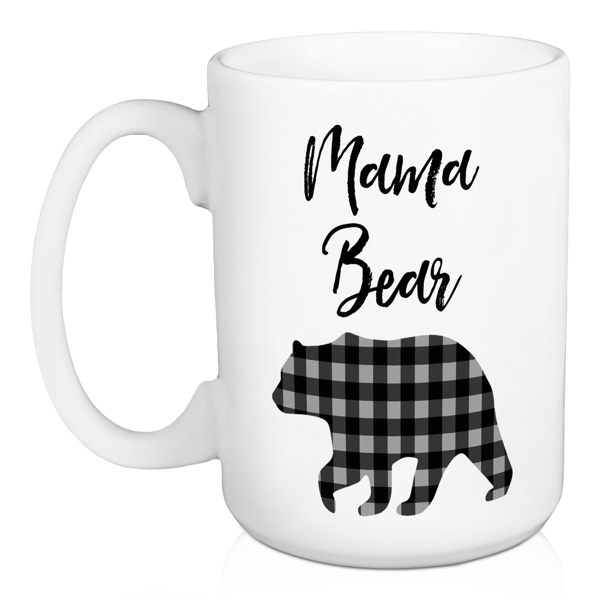 Mama Bear Buffalo Check 15 oz Mug
