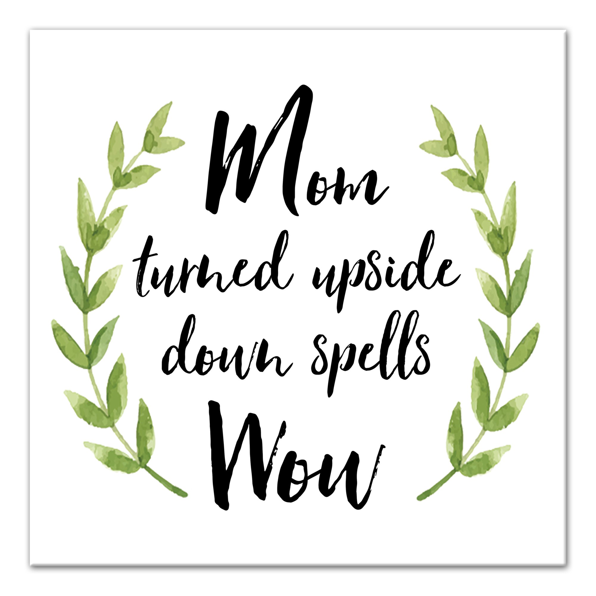 Mom Spells Wow 12x12 Canvas Wall Art