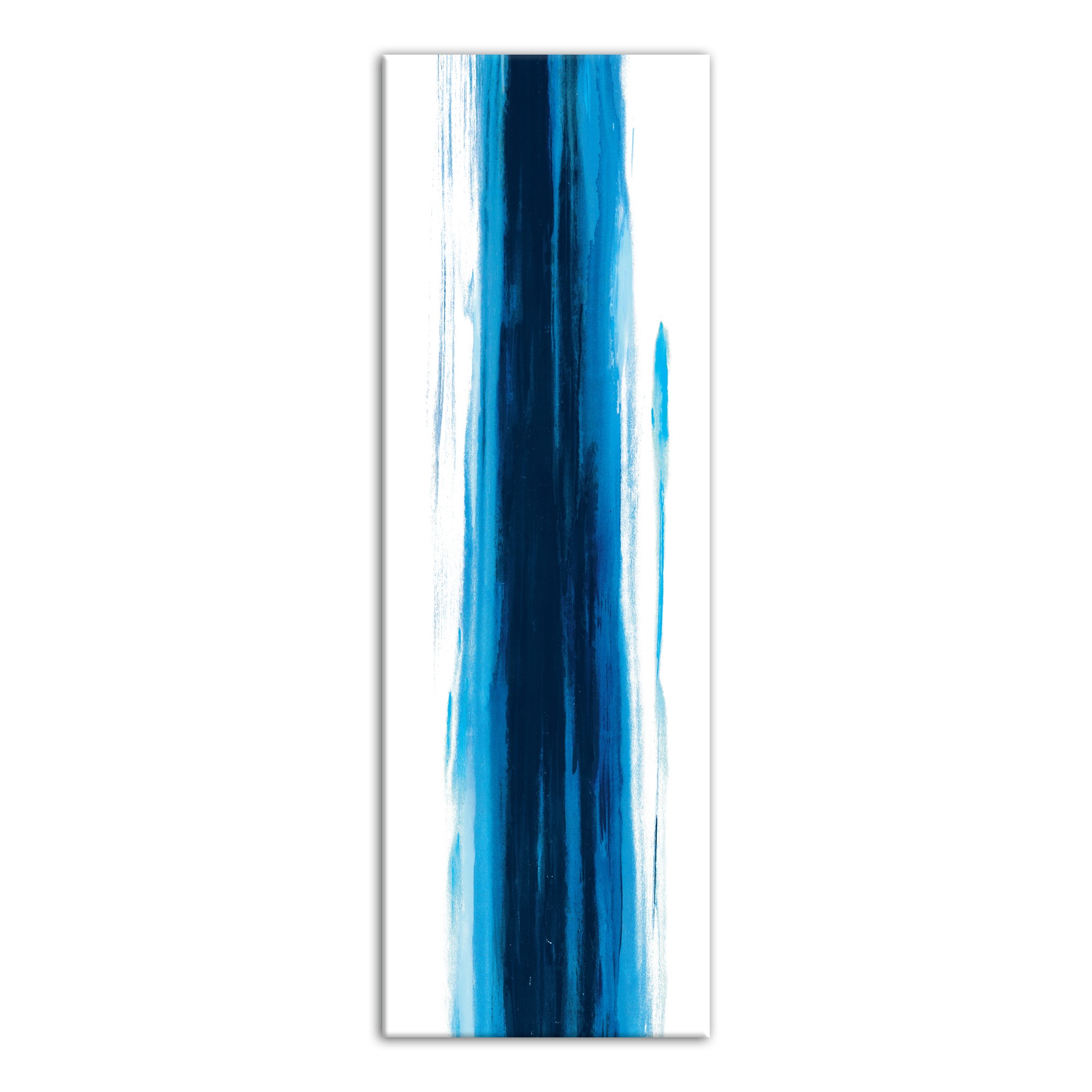 Blue Wash Abstract 12x36 Canvas Wall Art