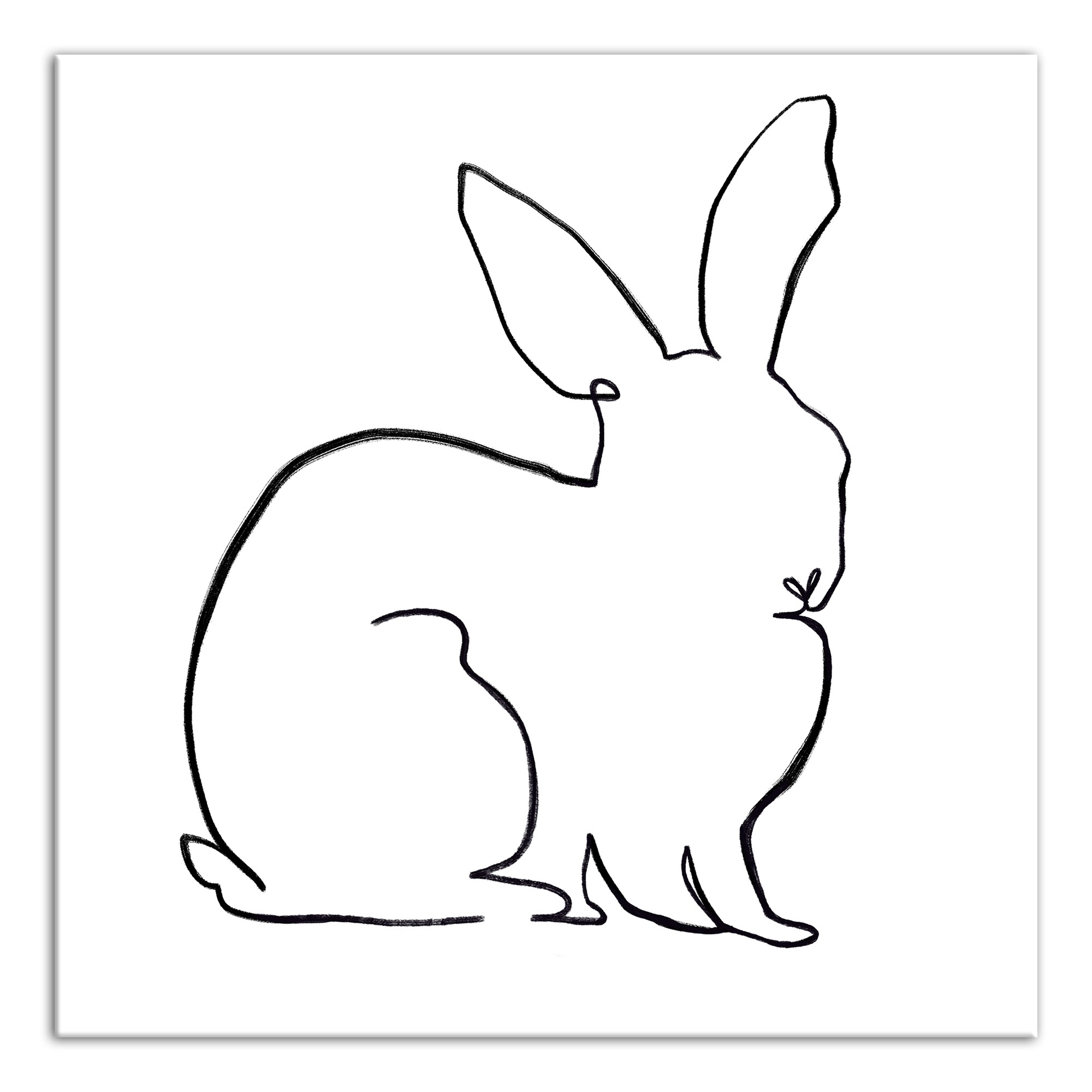 Simple Rabbit Sketch 16x16 Canvas Wall Art
