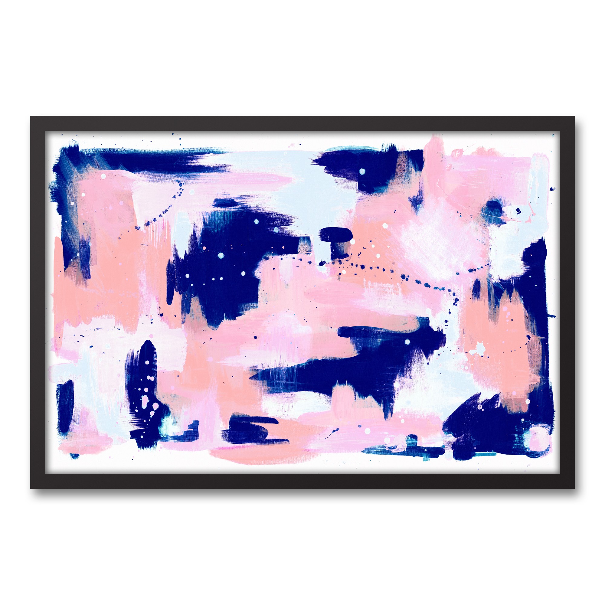 The Suspicious Contrast Abstract 20x30 Black Framed Canvas