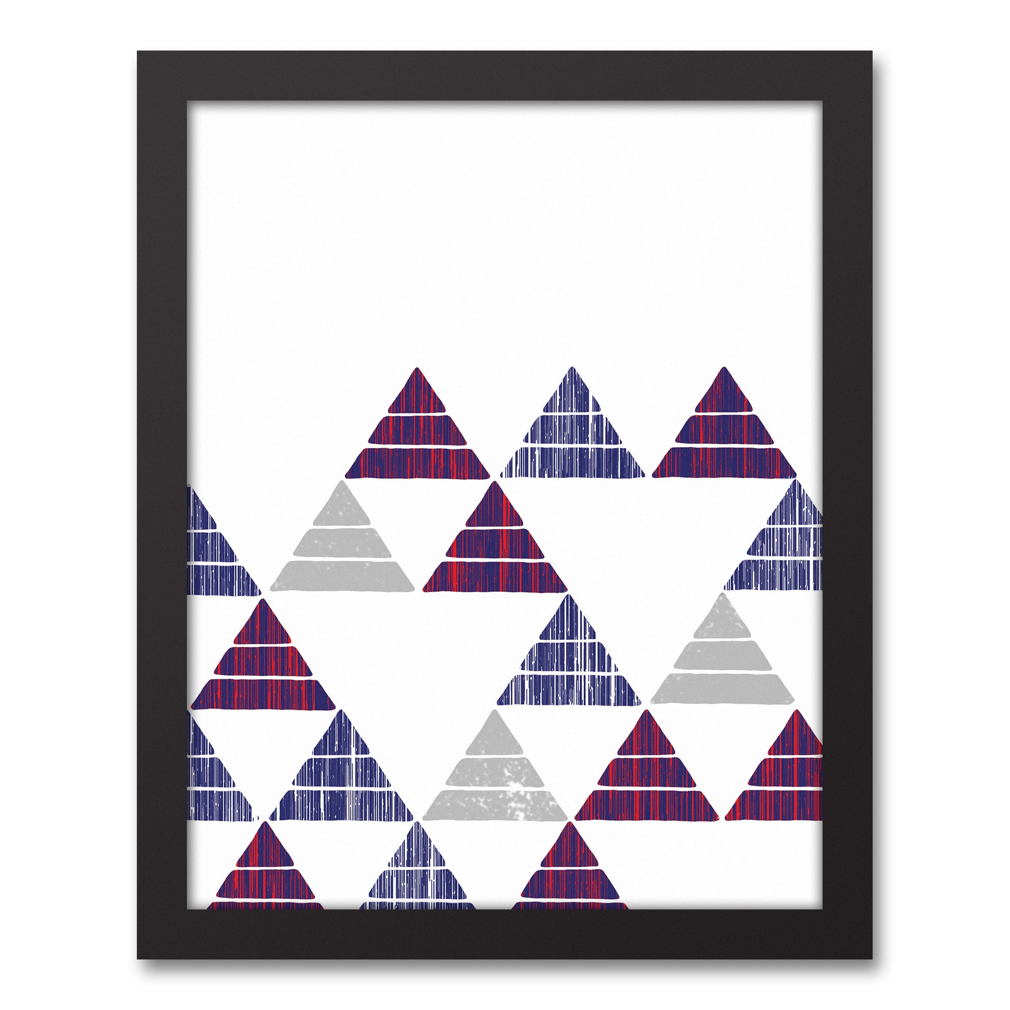 Lightspeed Triangles Geometric Abstract 11x14 Black Framed Canvas