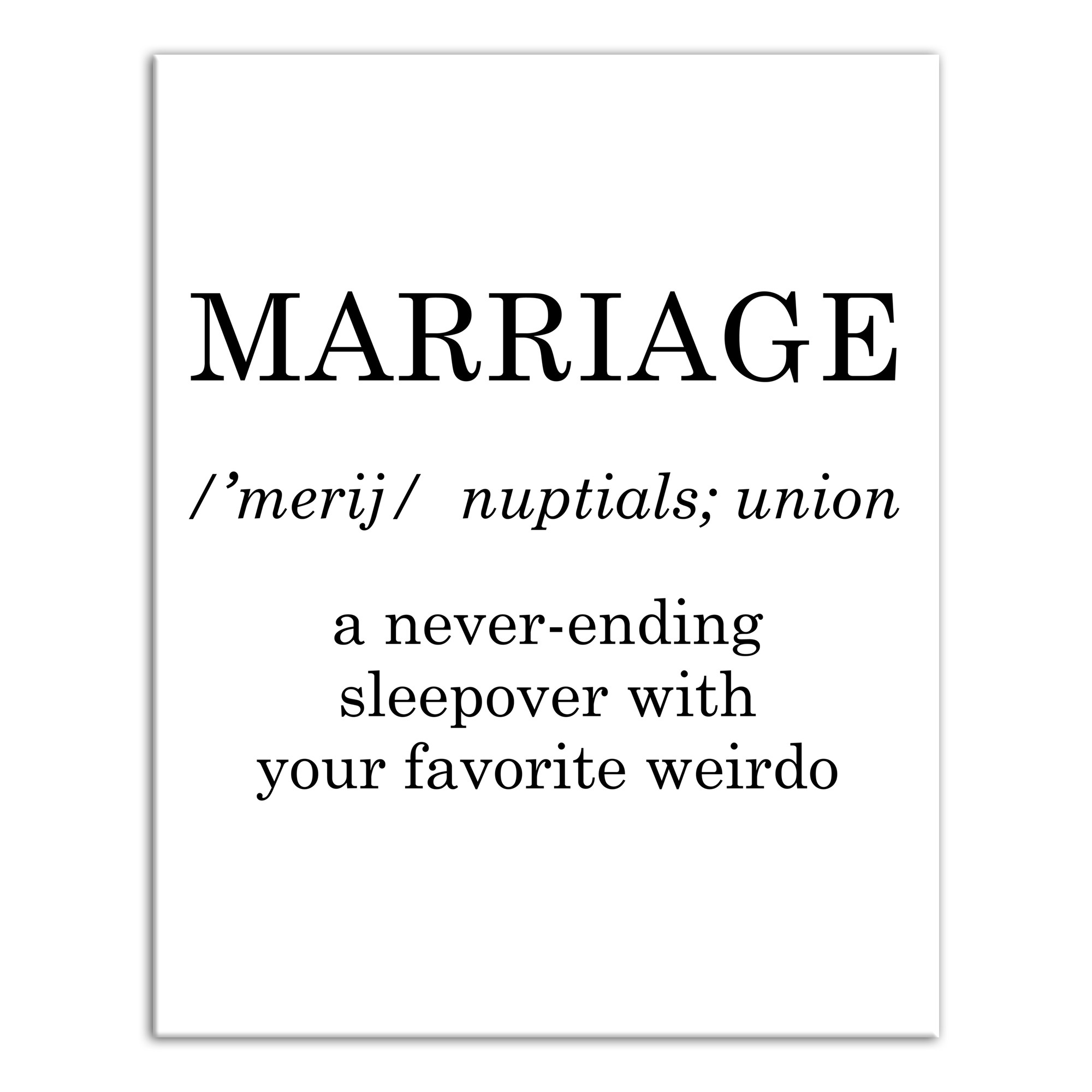Marriage Definition 16x20 Canvas Wall Art
