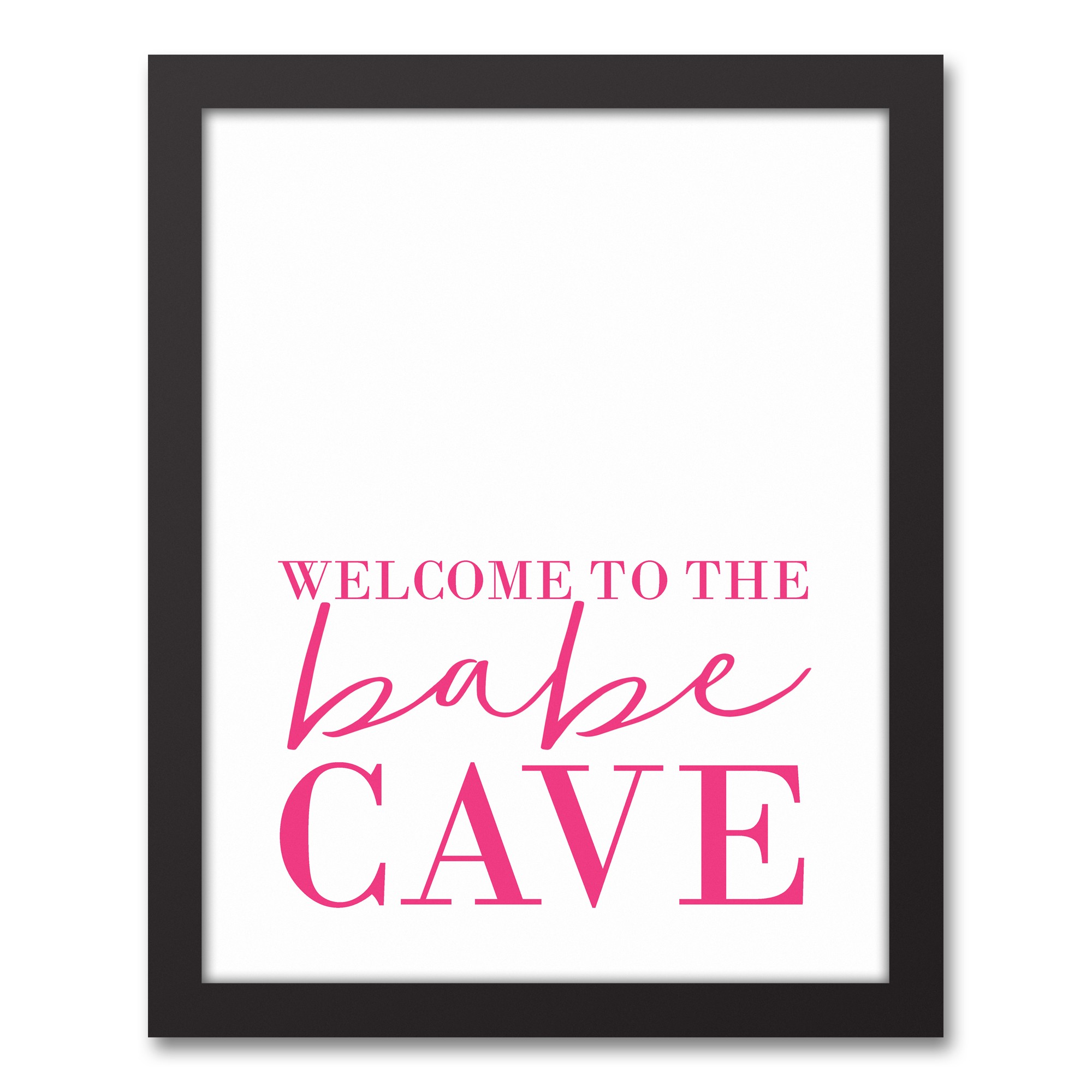 Welcome To The Babe Cave 11x14 Black Framed Canvas