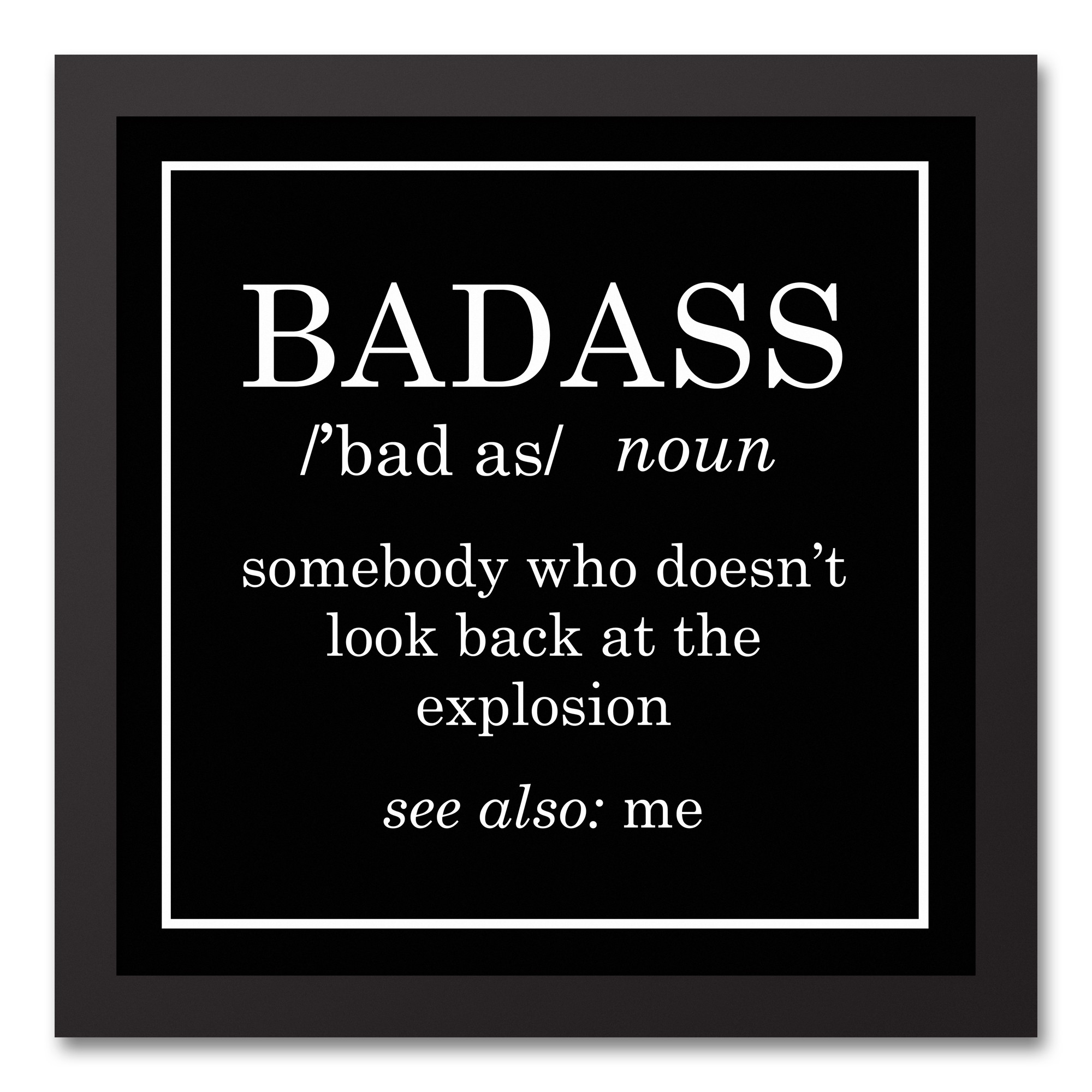 Badass Definition 12x12 Black Framed Canvas