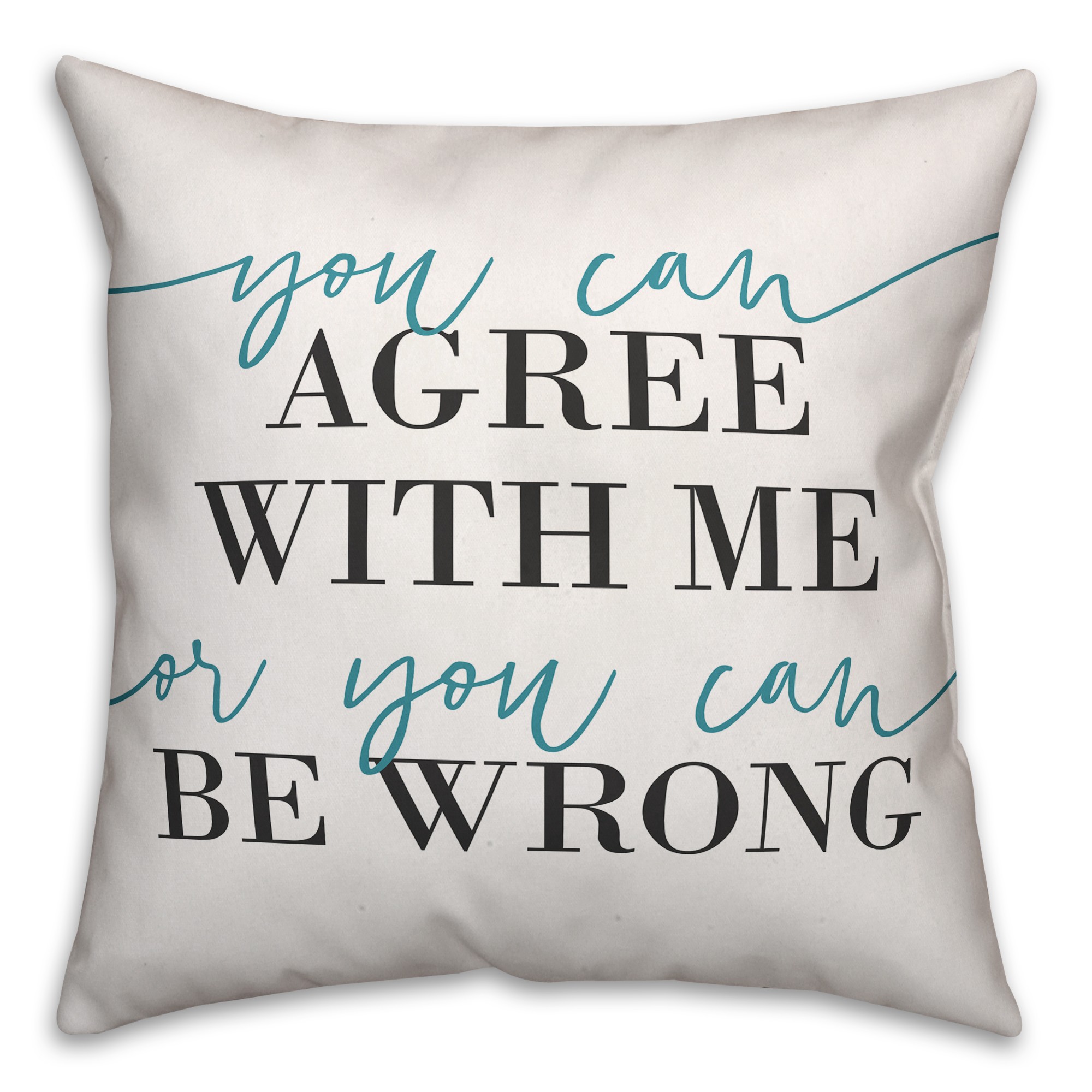 You Can Agree With Me Or You Can Be Wrong 18x18 Spun Poly Pillow