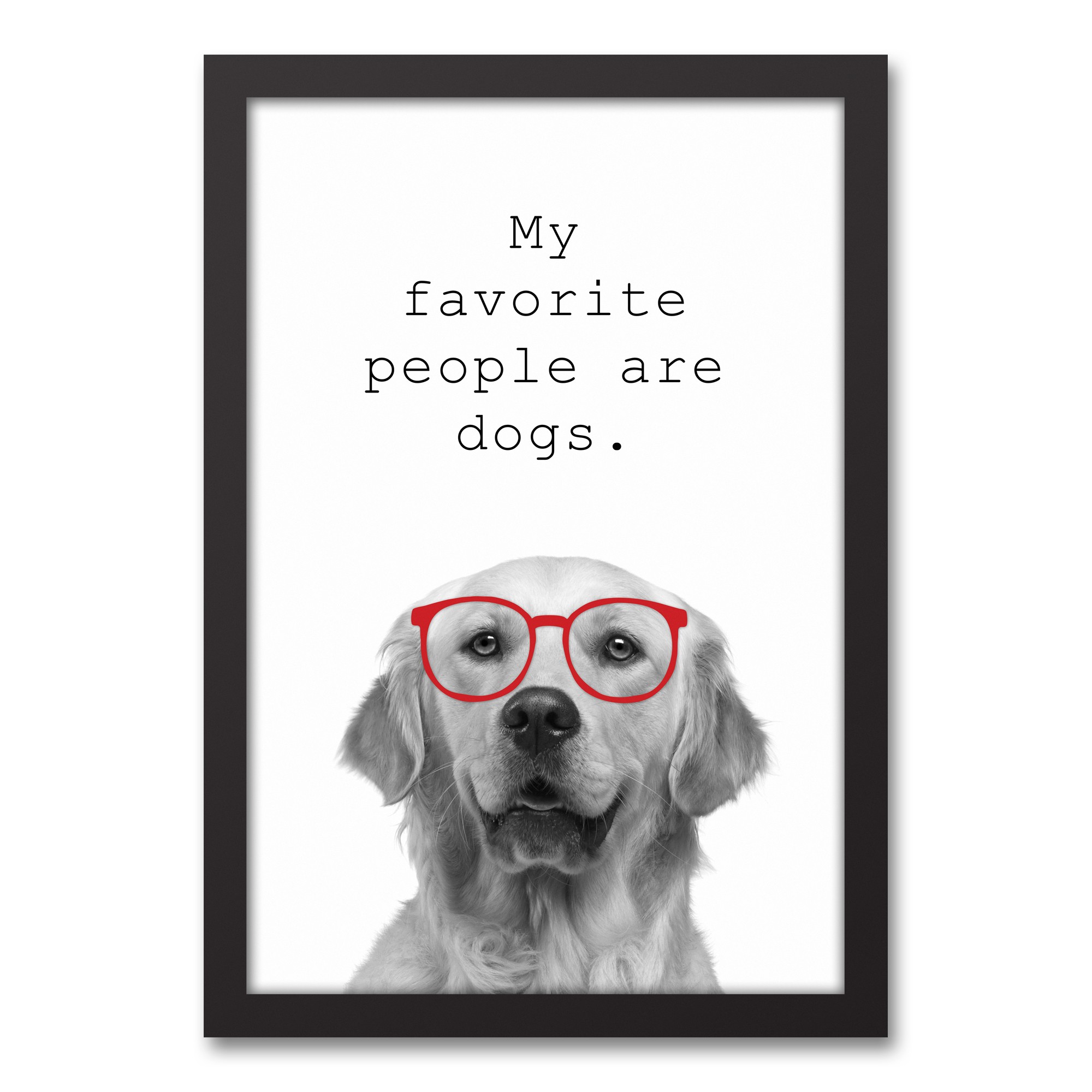 My Favorite People Are Dogs 12x18 Black Framed Canvas