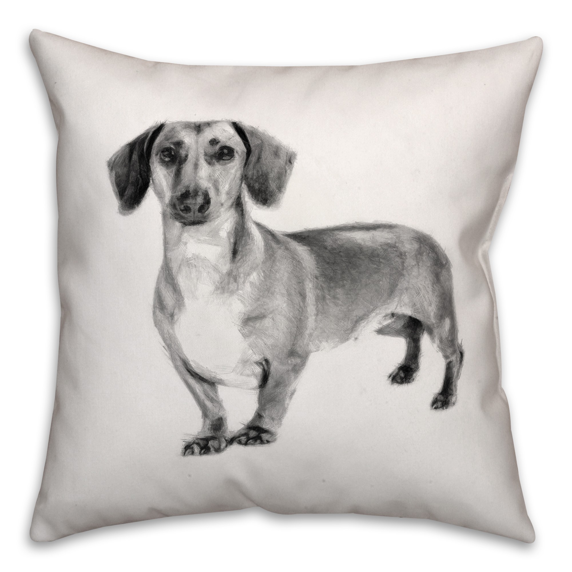Dachshund Sketch 18x18 Poly Twill Pillow