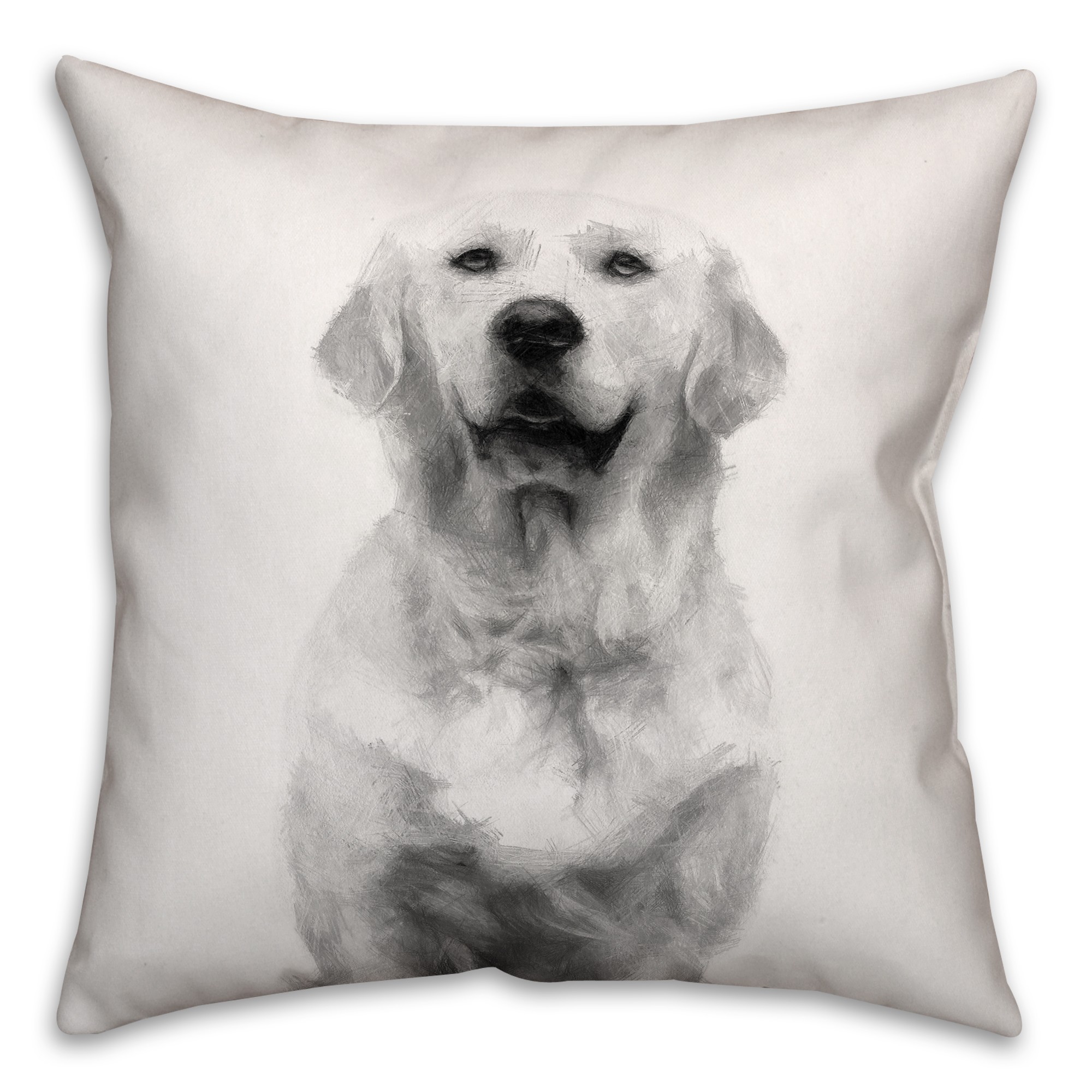 Golden Retriever Sketch 18x18 Poly Twill Pillow