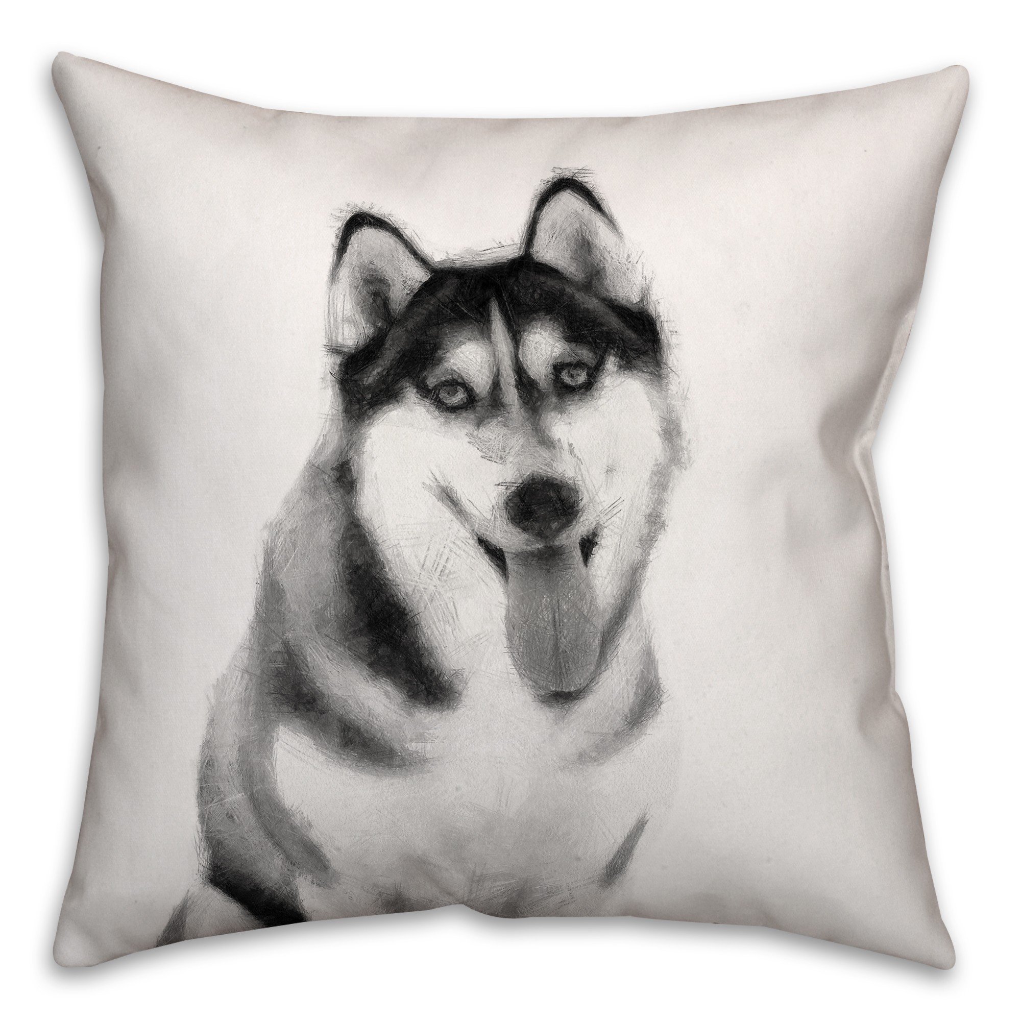 Husky Sketch 18x18 Poly Twill Pillow