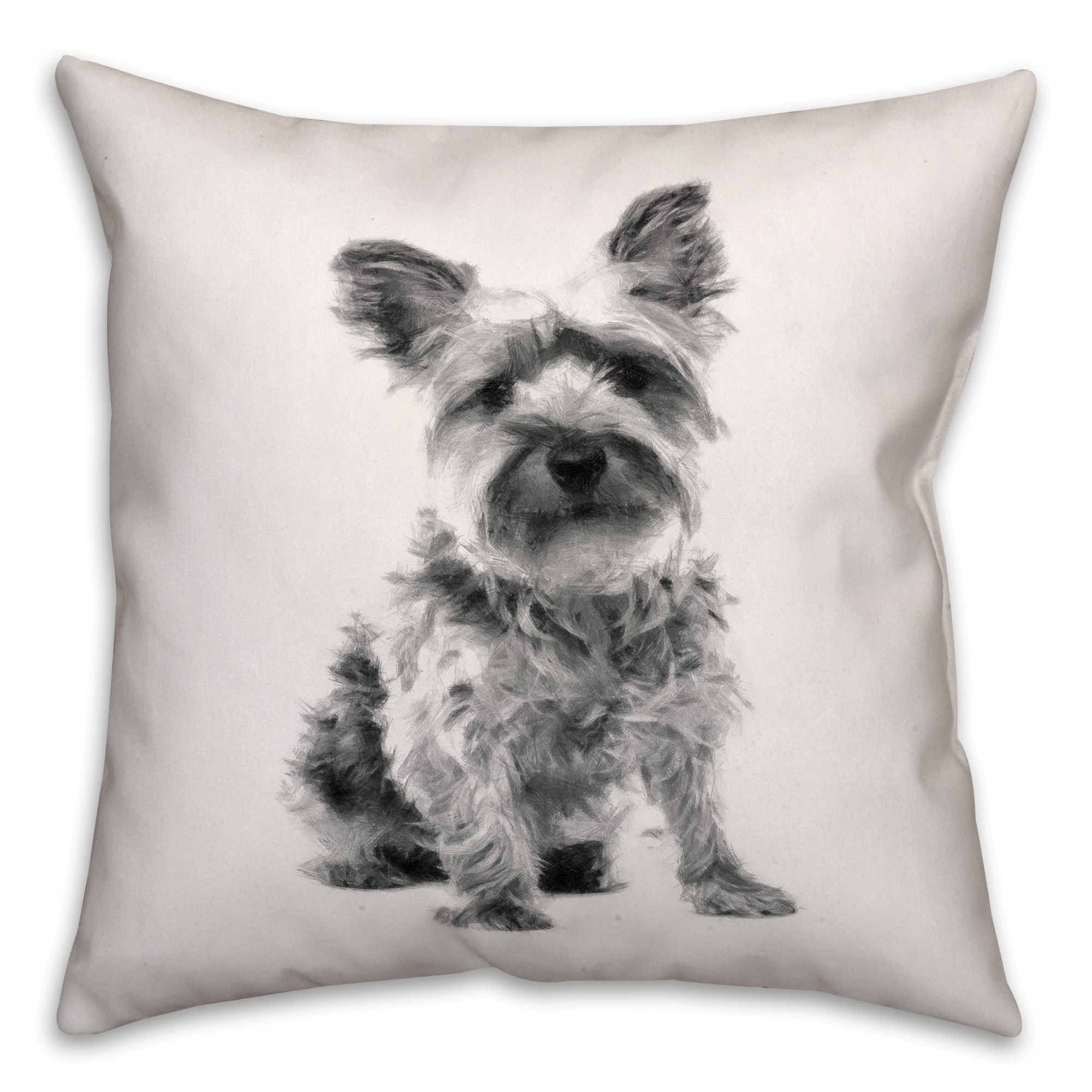 Yorkshire Terrier Sketch 18x18 Poly Twill Pillow