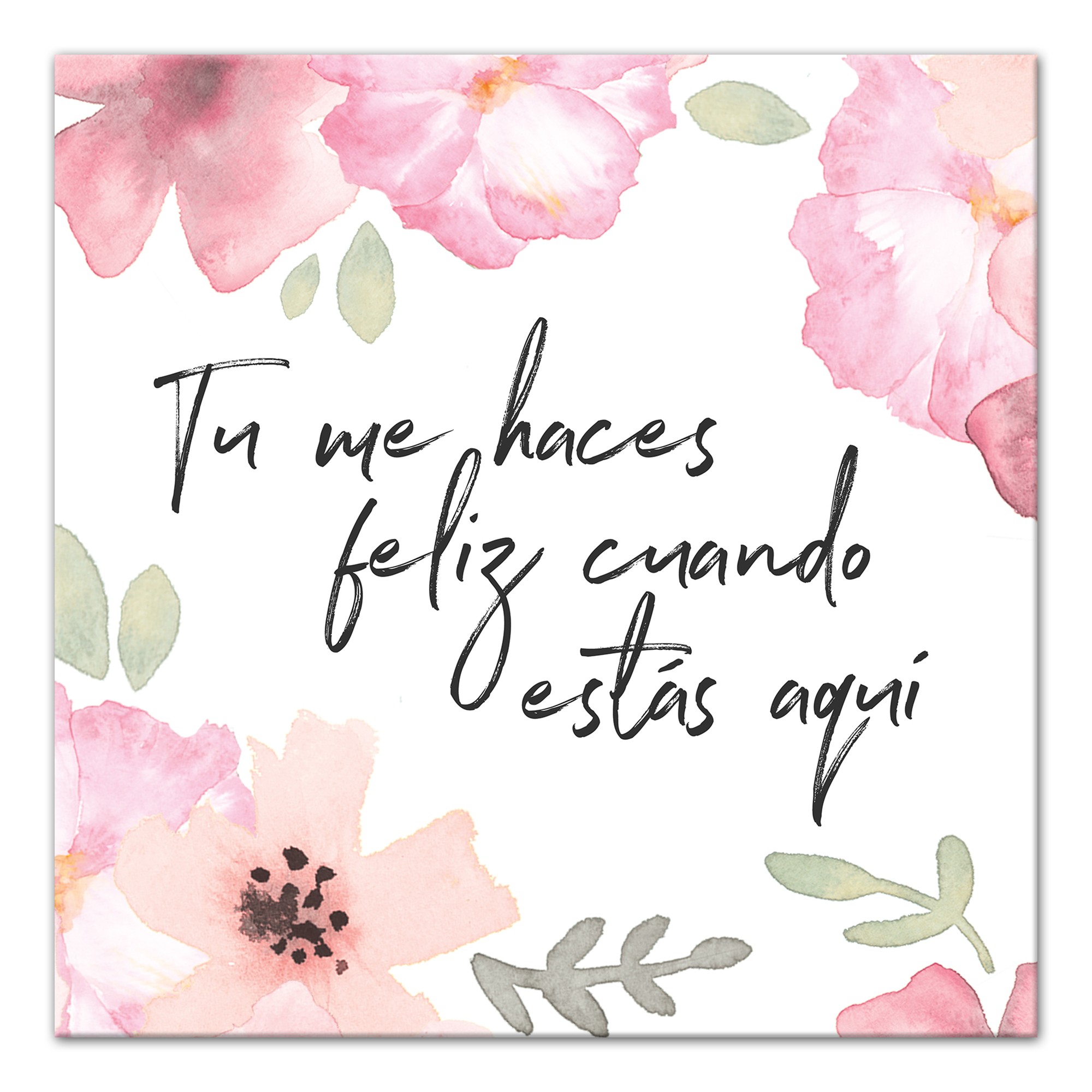 Feliz Cuando Estas Aqui 12x12 Canvas Wall Art