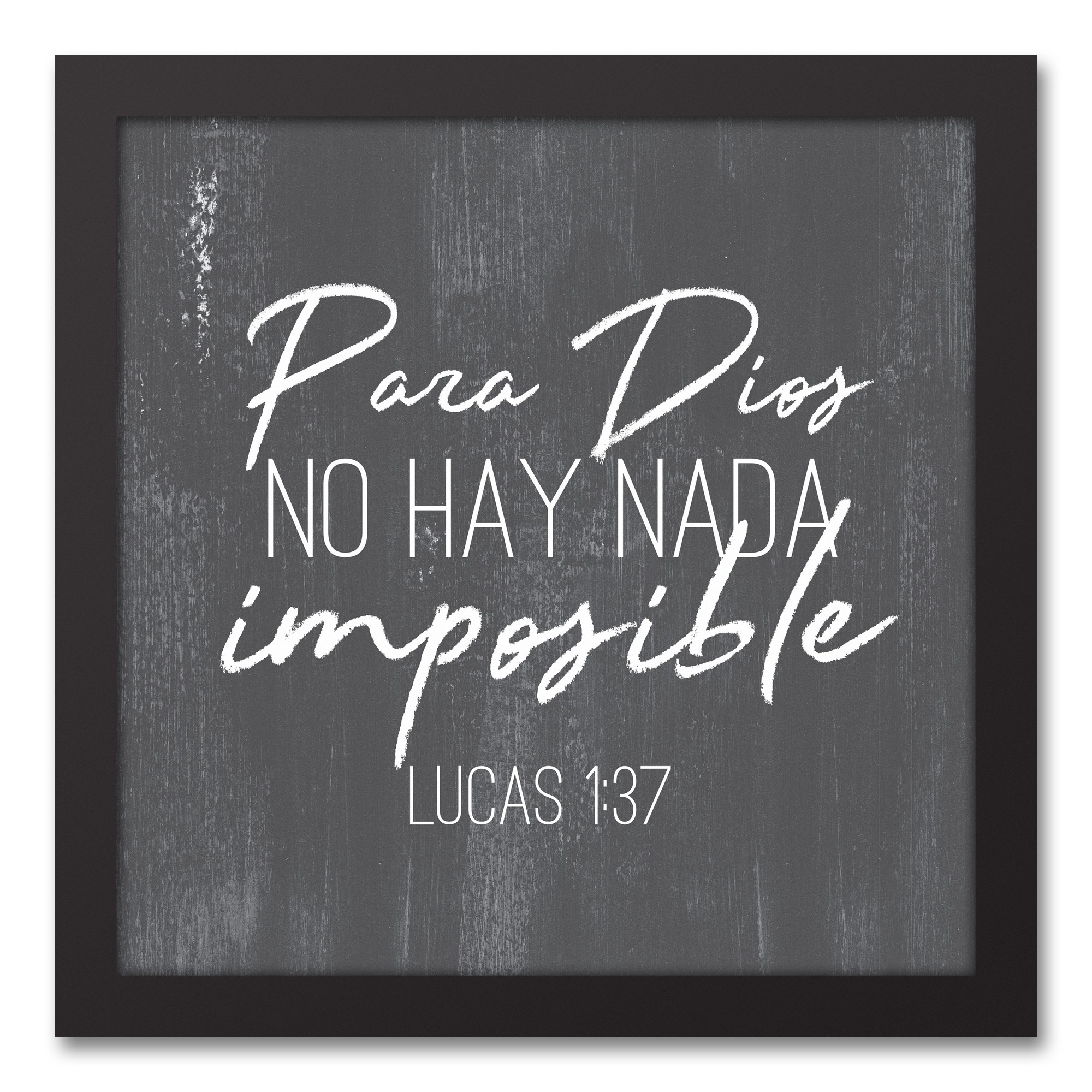 Para Dios No Hay Nada Imposible 12x12 Black Framed Canvas