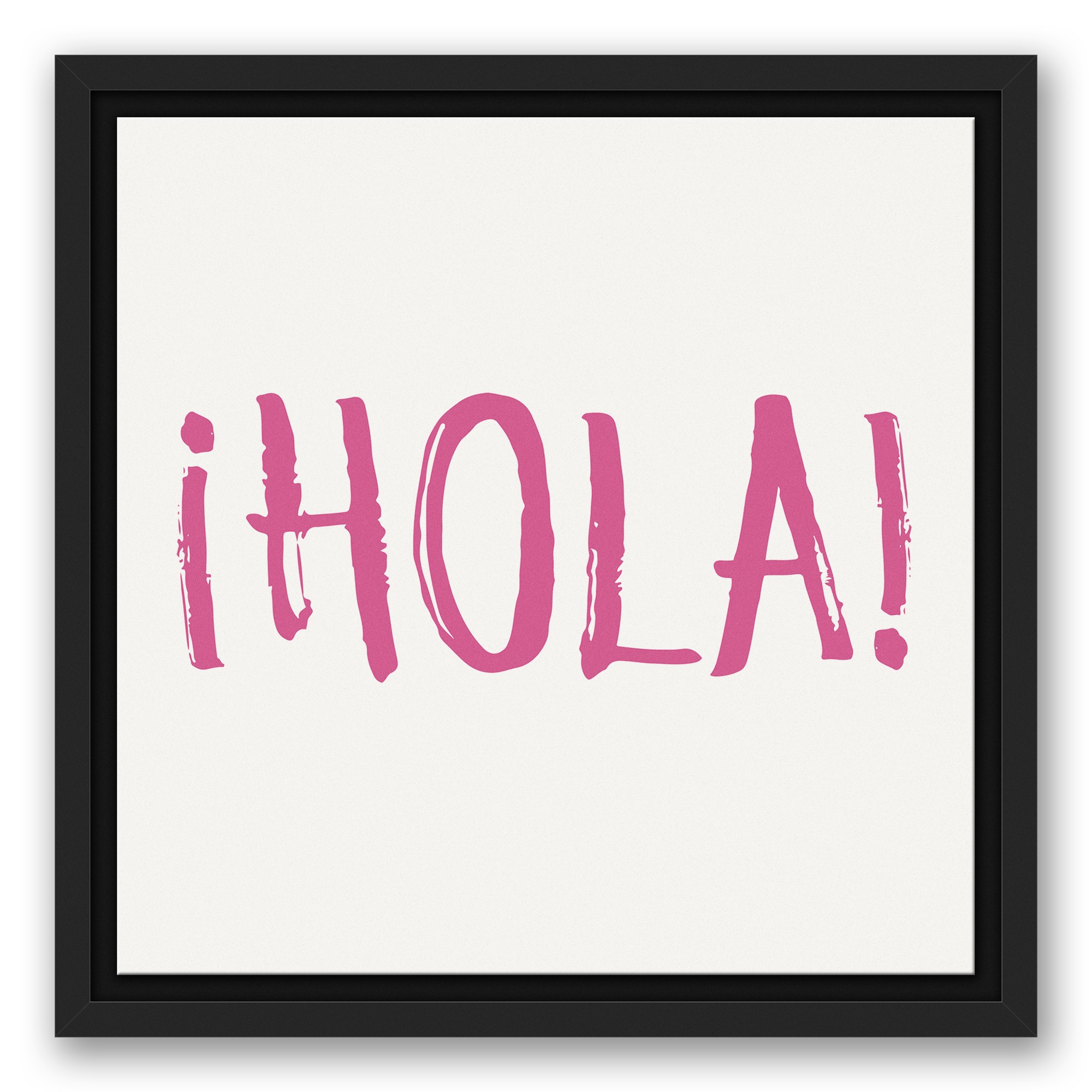 Hola 12x12 Black Floating Framed Canvas