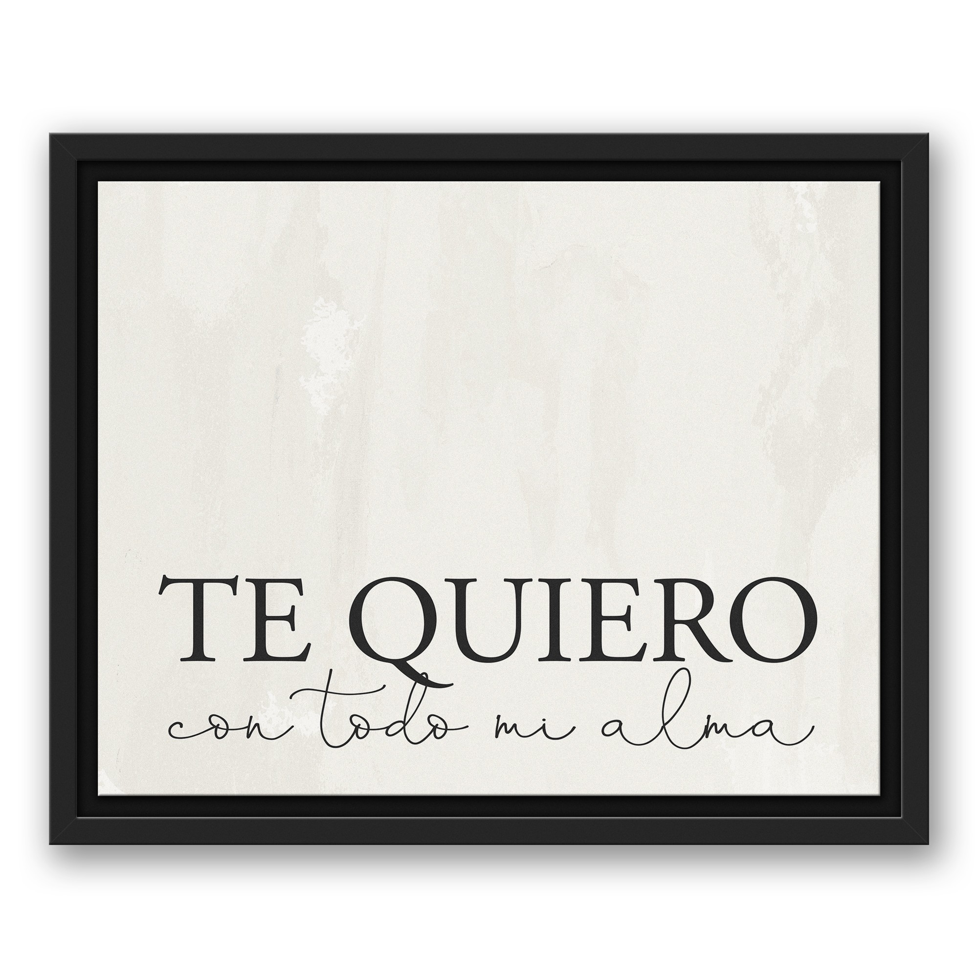 Te Quiero 11x14 Black Floating Framed Canvas