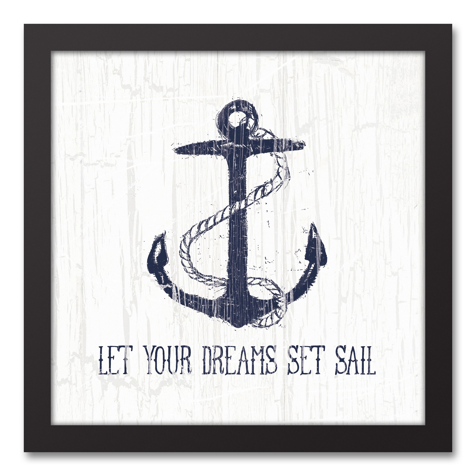 Let Your Dreams Set Sail 12x12 Black Framed Canvas
