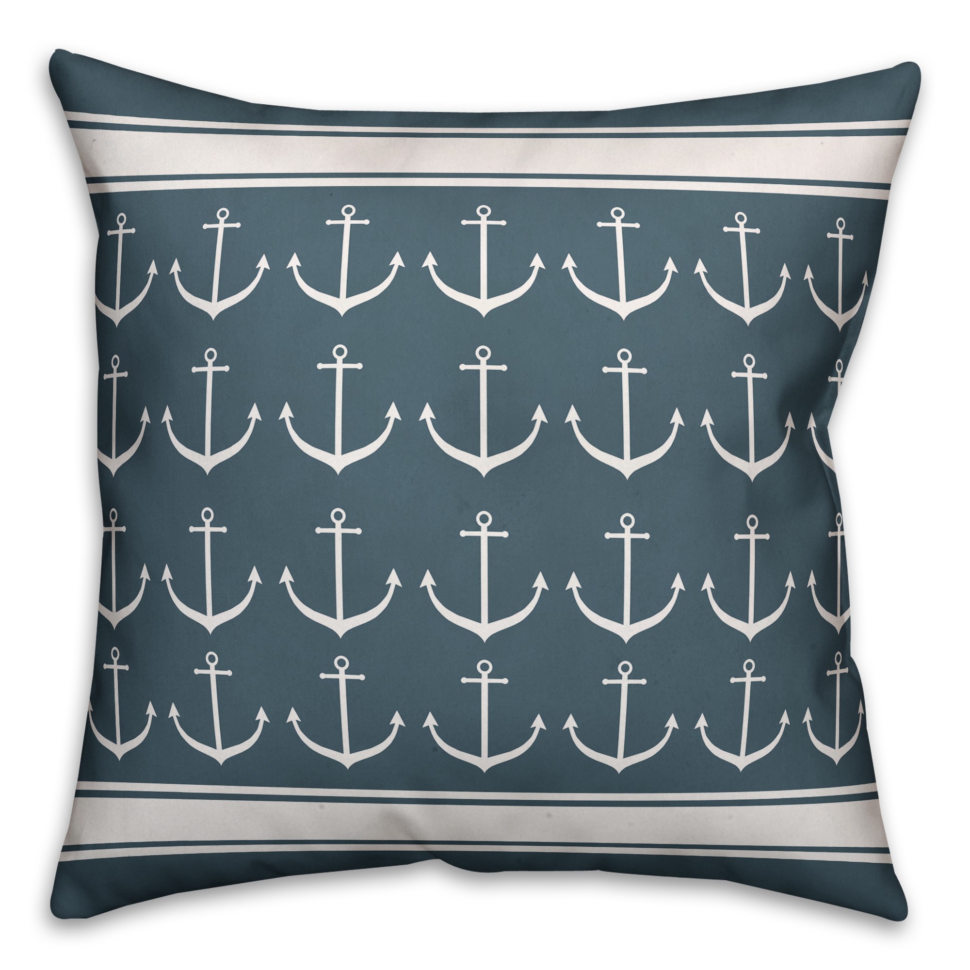 Anchor Stripe Pattern 16x16 Spun Poly Pillow