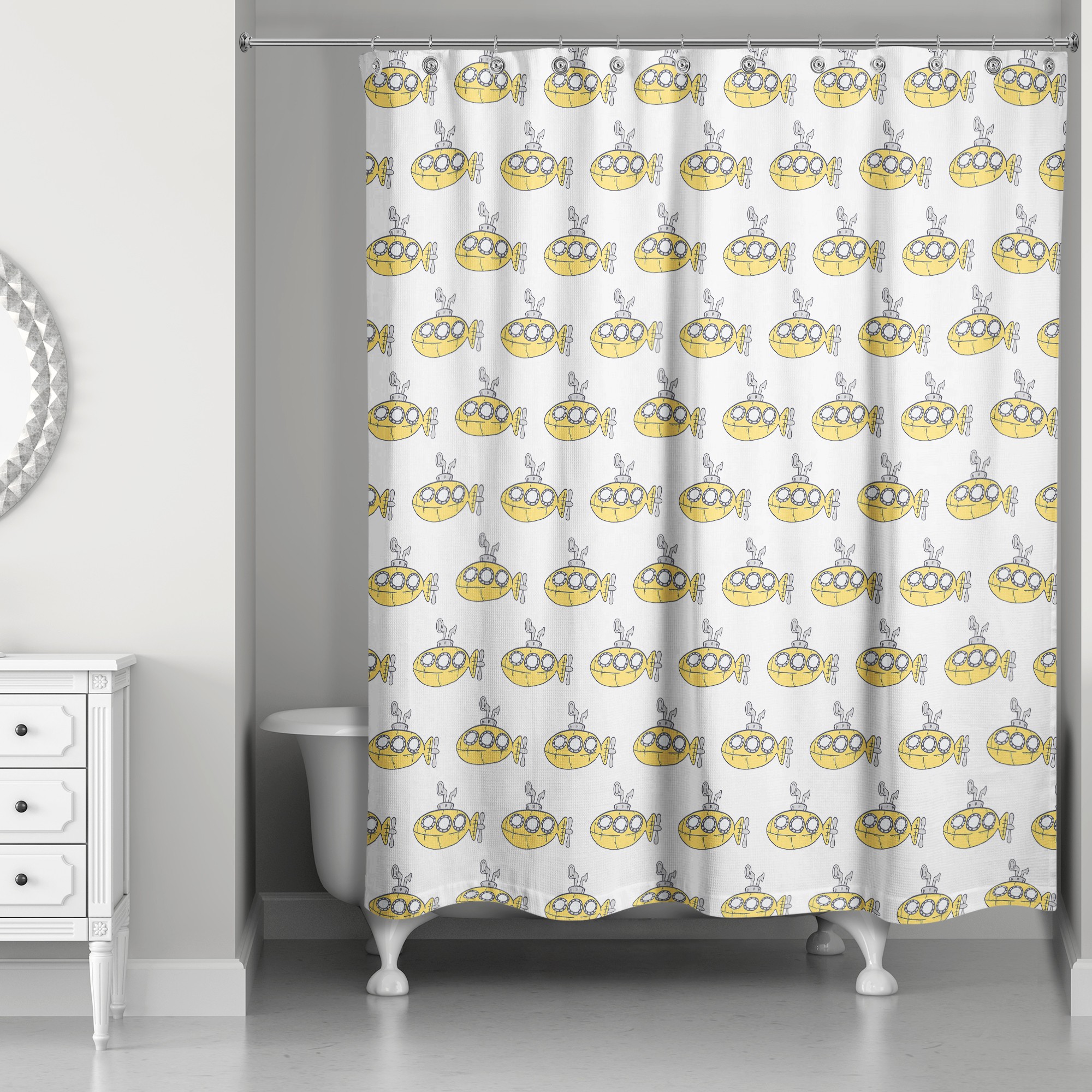 Yellow Submarine 71x74 Shower Curtain