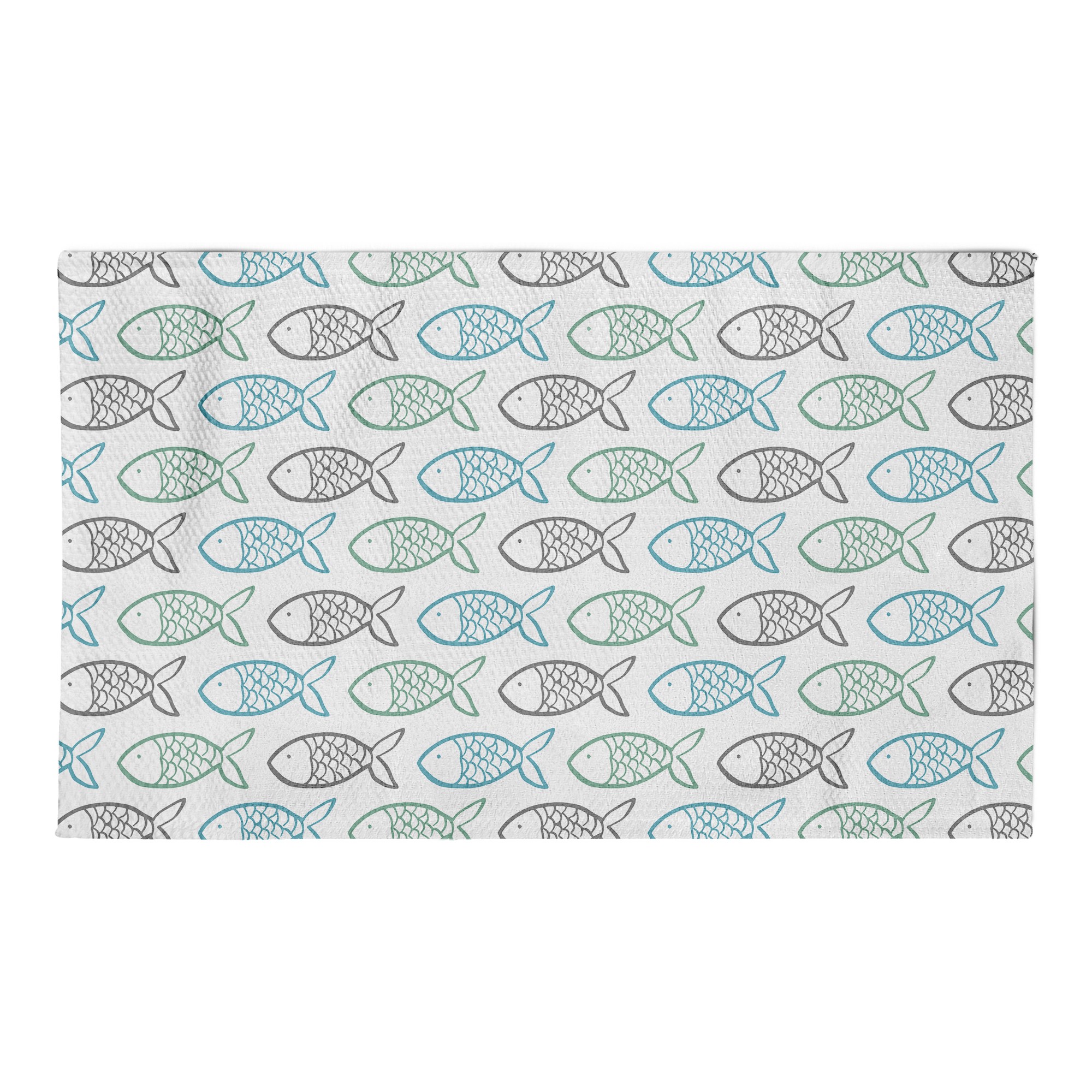 Blue Fishy Pattern Area Rug