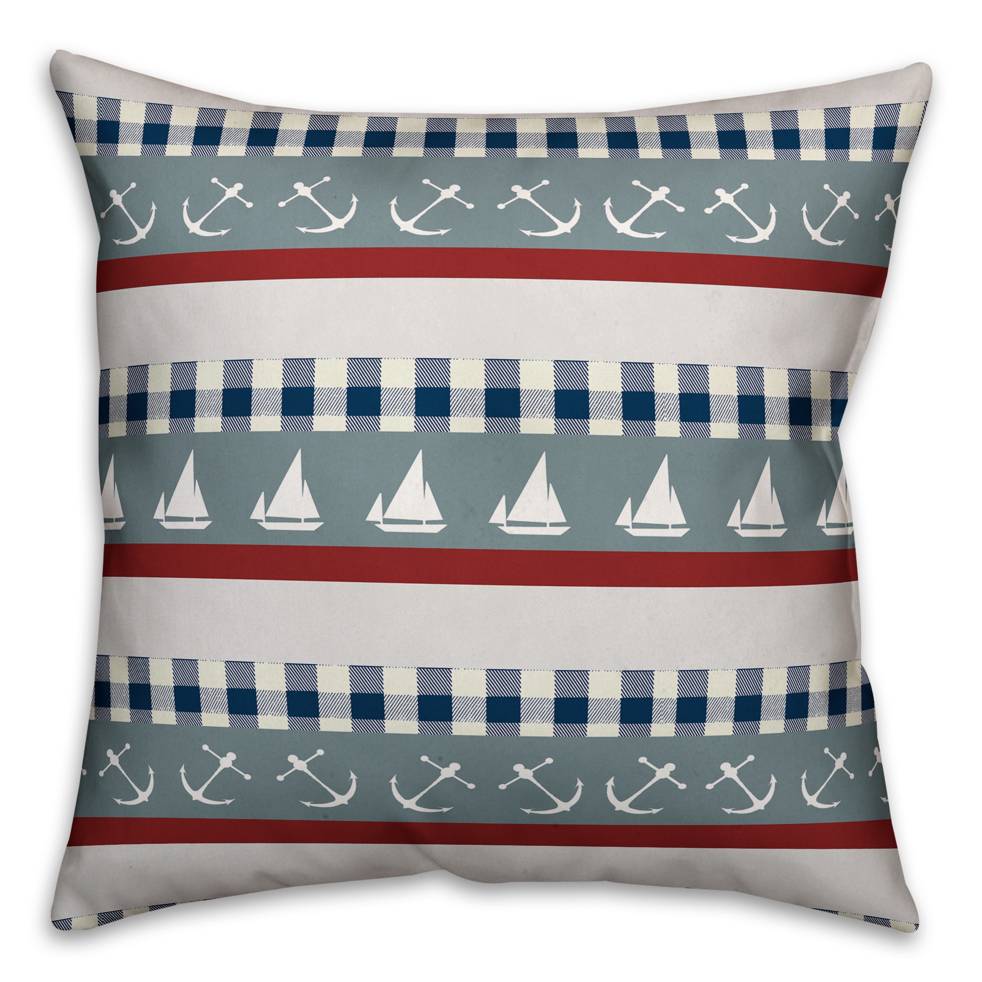 Anchor, Ships & Stripes 16x16 Spun Poly Pillow