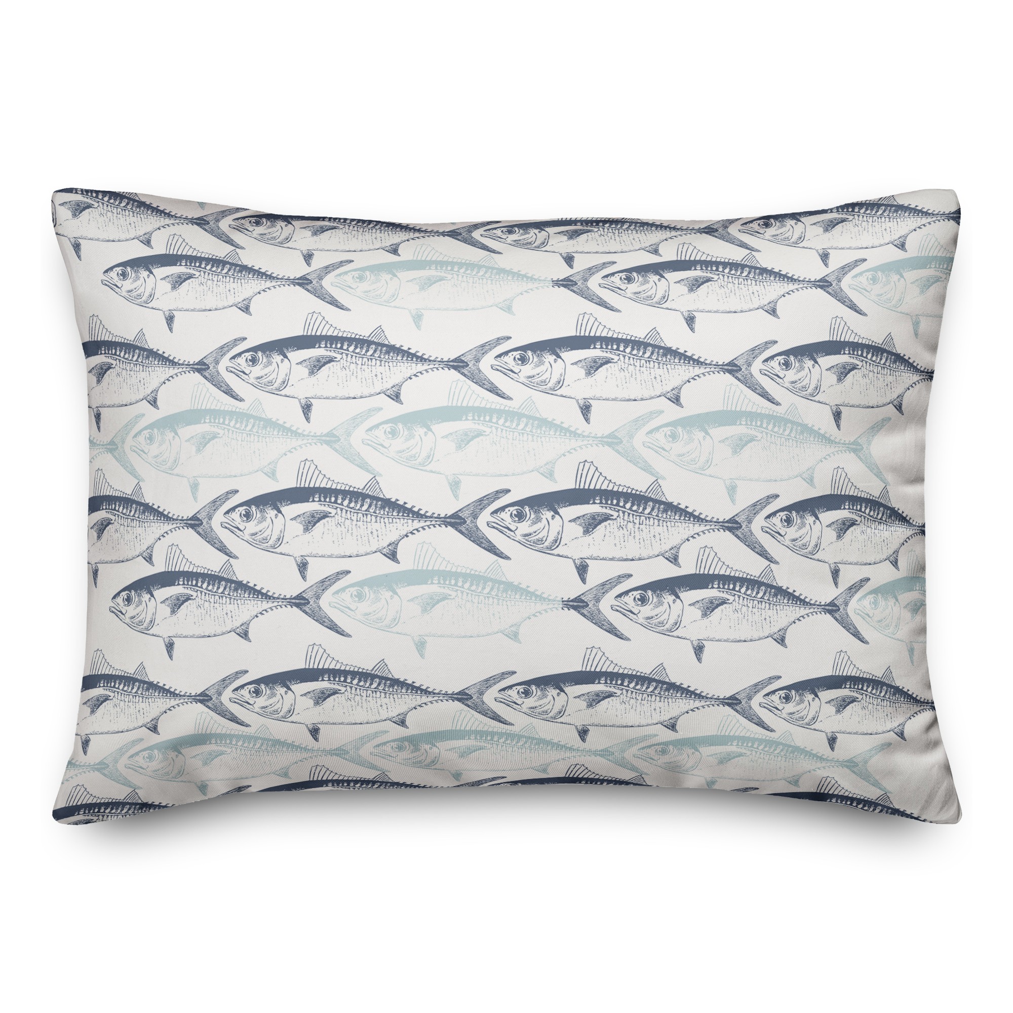 Blue Fish School 14x20 Spun Poly Pillow