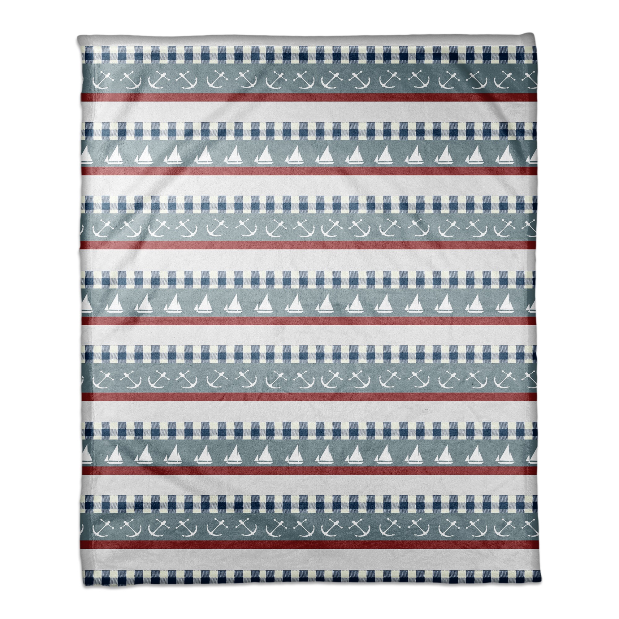 Anchor, Ships & Stripes 30x40 Coral Fleece Blanket