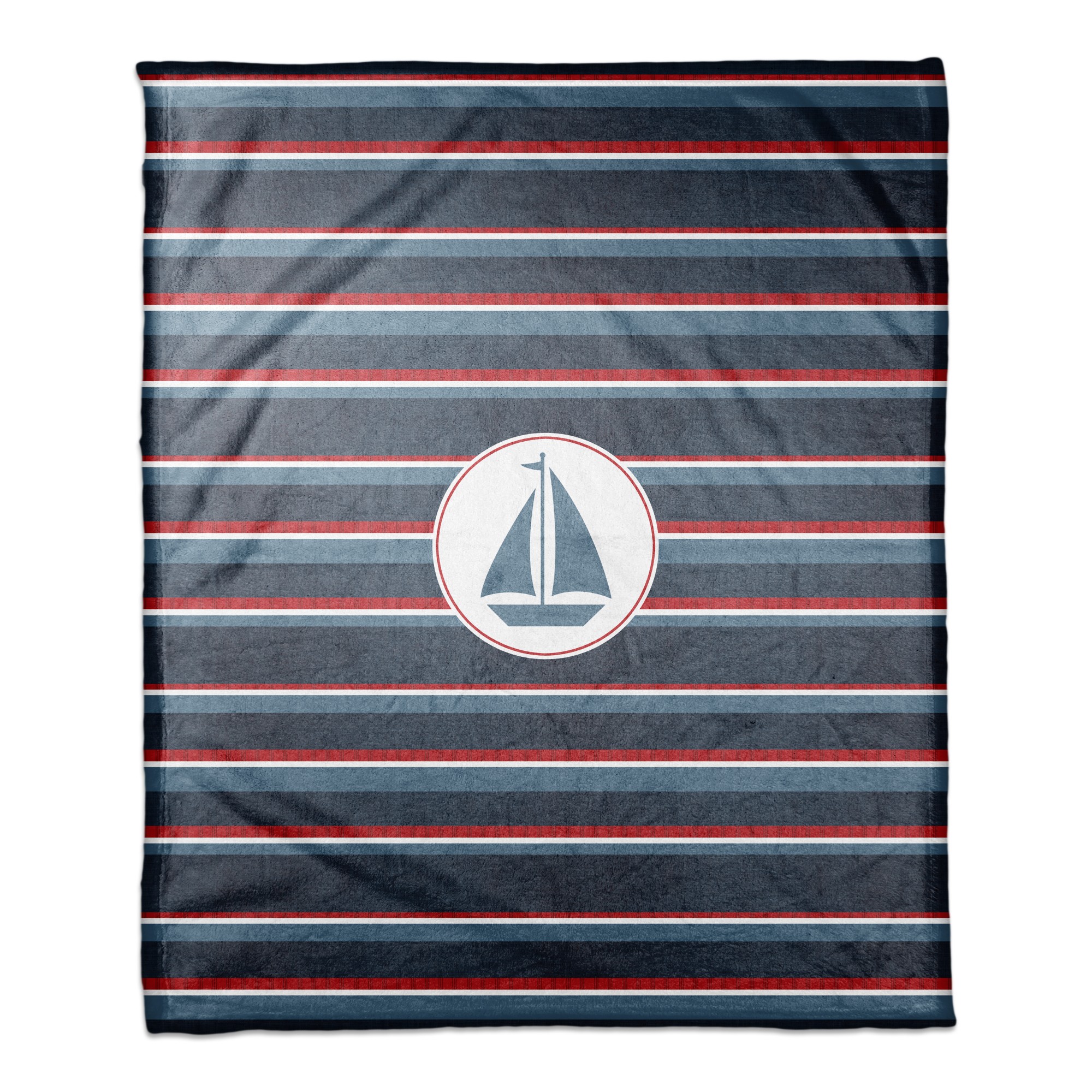 Striped Boat 50x60 Coral Fleece Blanket