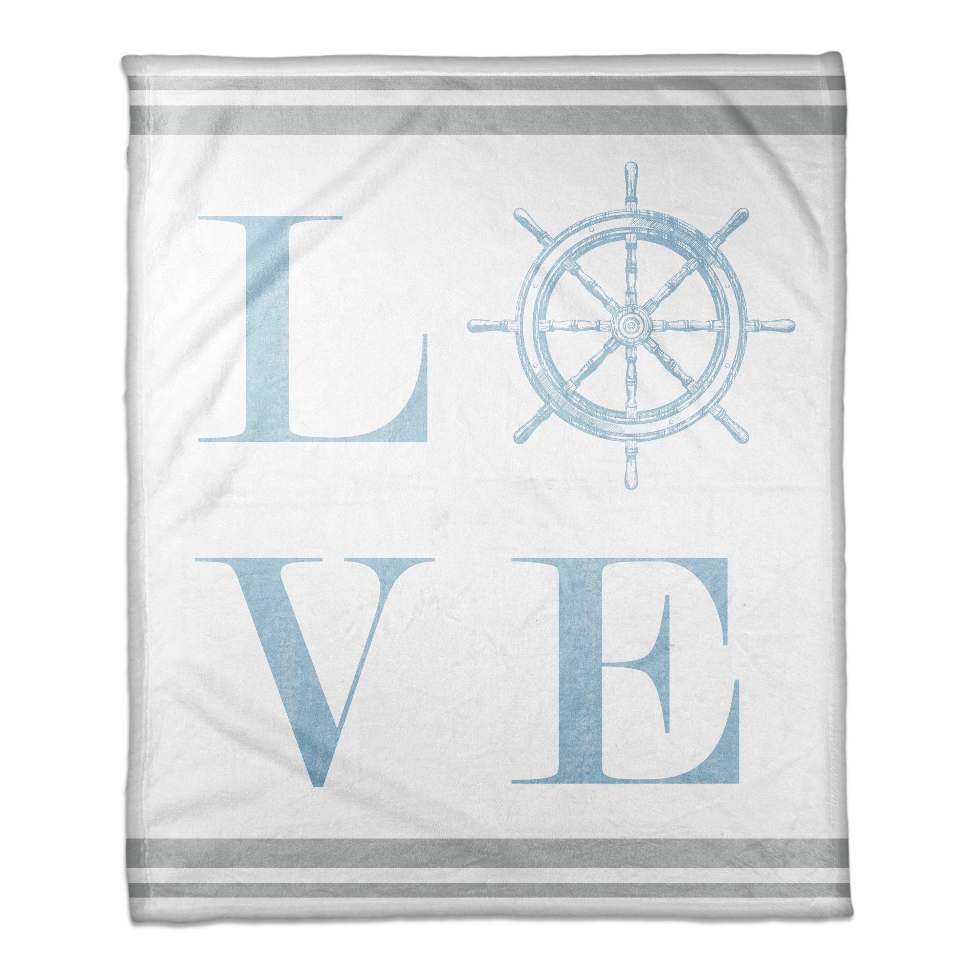 Captain's Wheel Love 50x60 Coral Fleece Blanket