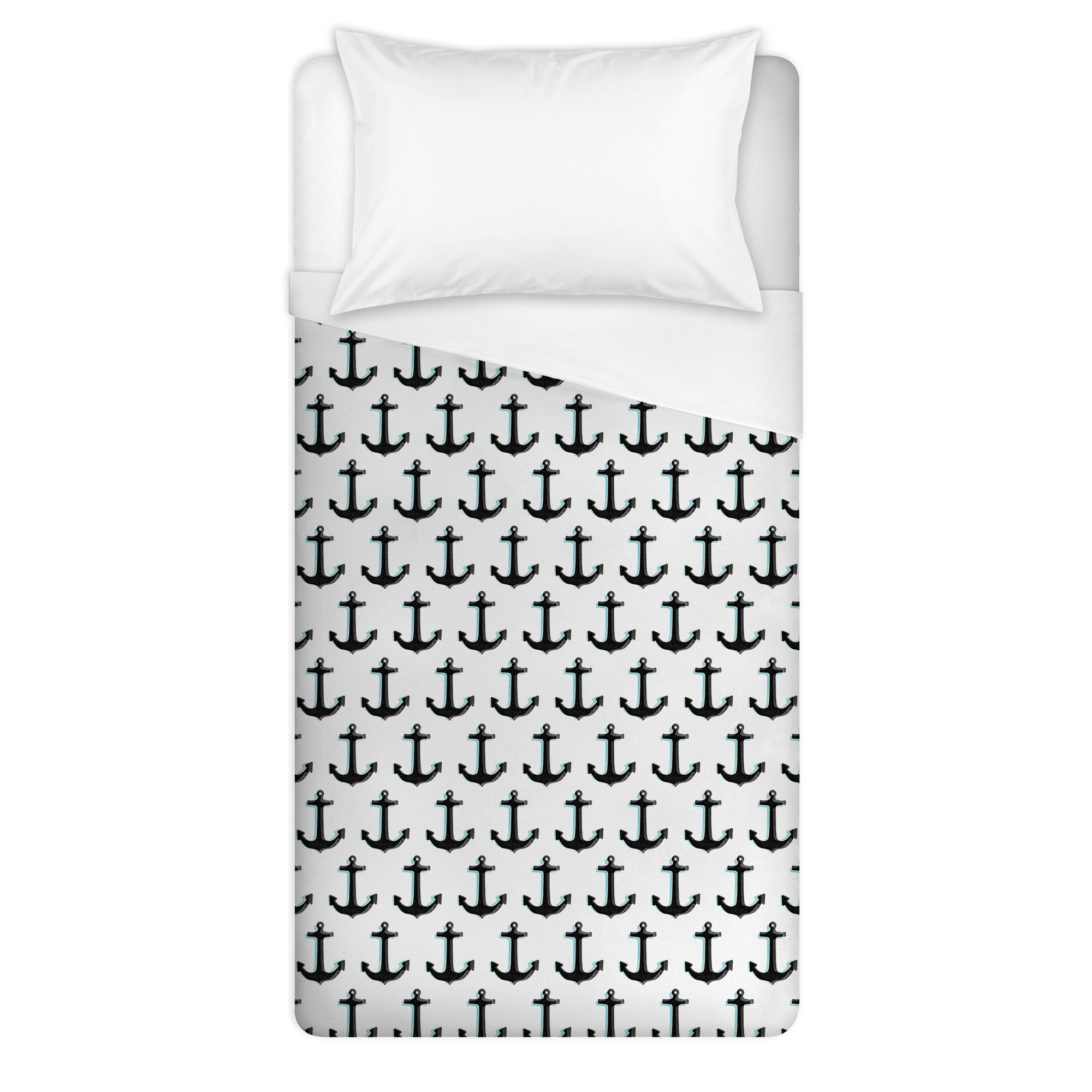 Anchor Pattern Twin Brushed Poly Duvet
