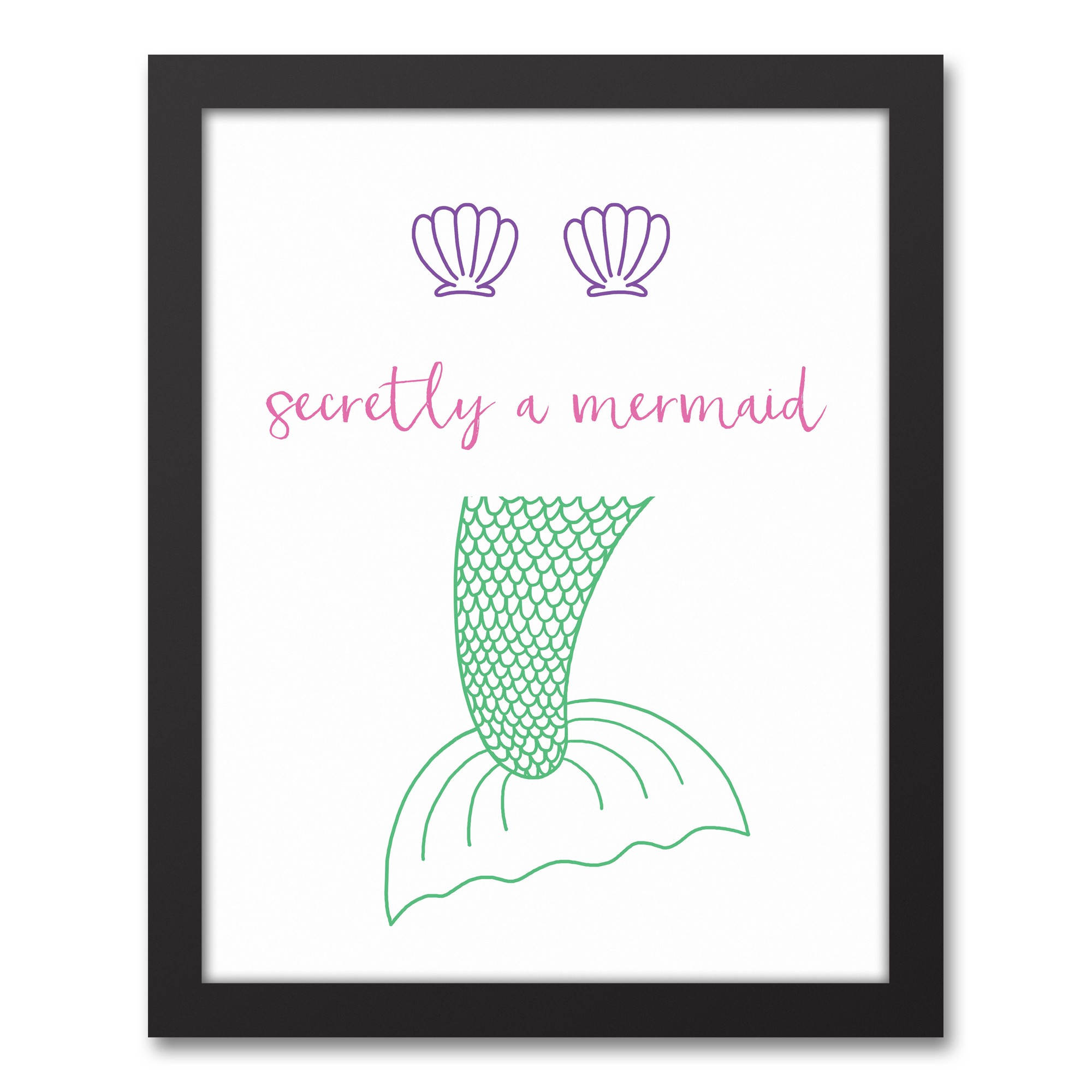 Secretly a Mermaid 11x14 Black Framed Canvas