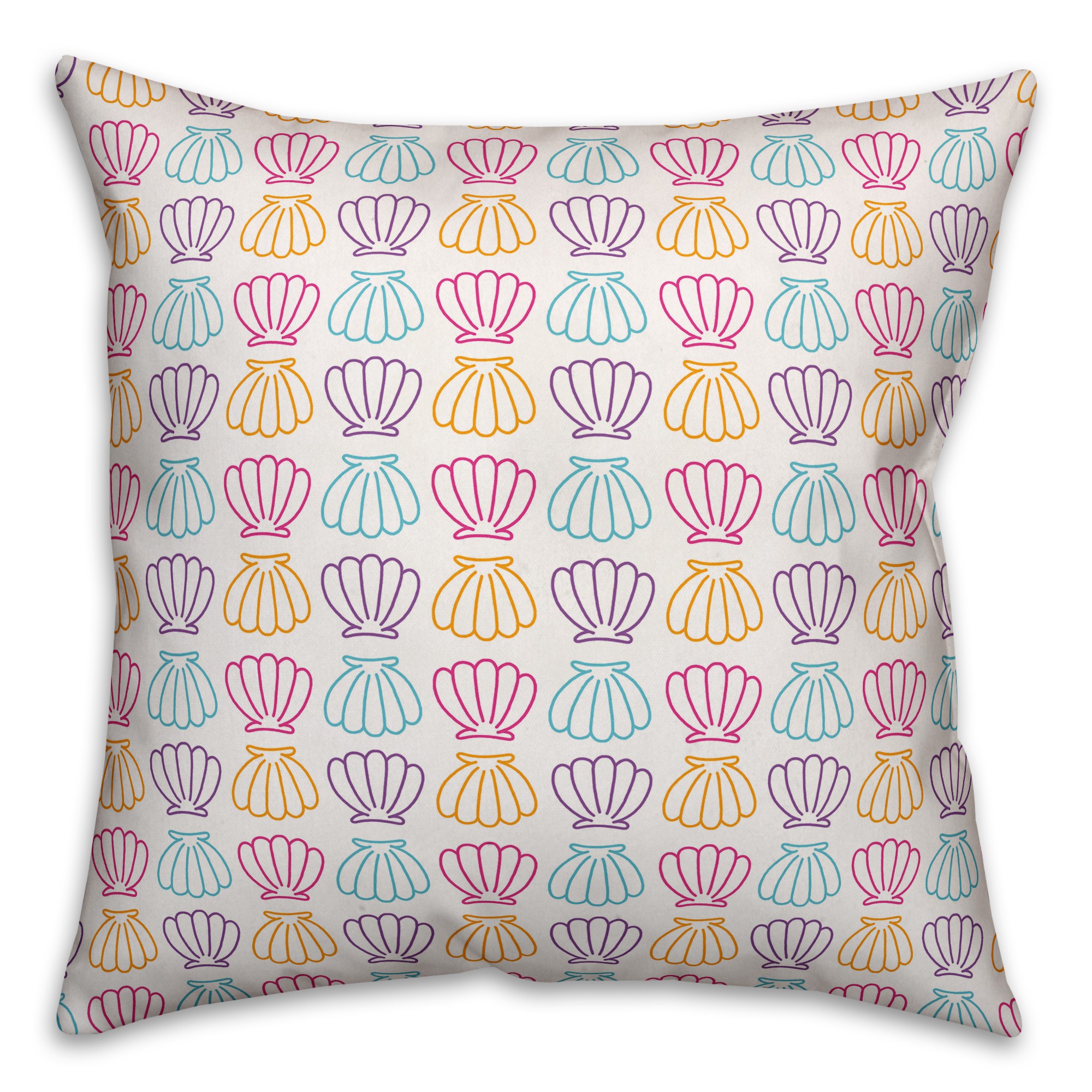 Colorful Shell Pattern 16x16 Spun Poly Pillow