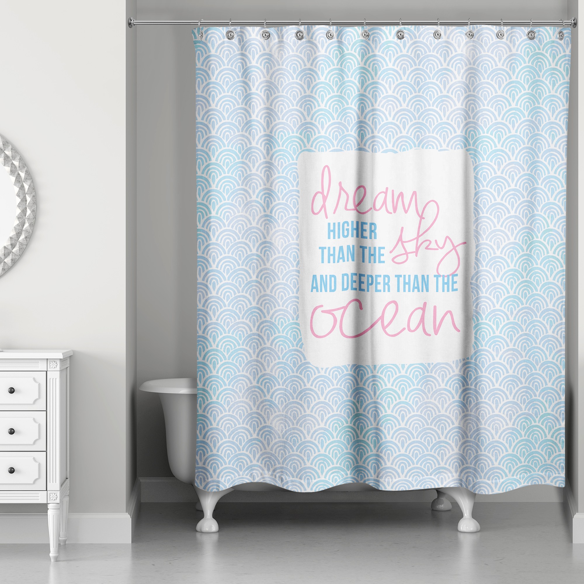 Dream Higher than the Sky and Deeper than the Ocean 71x74 Shower Curtain