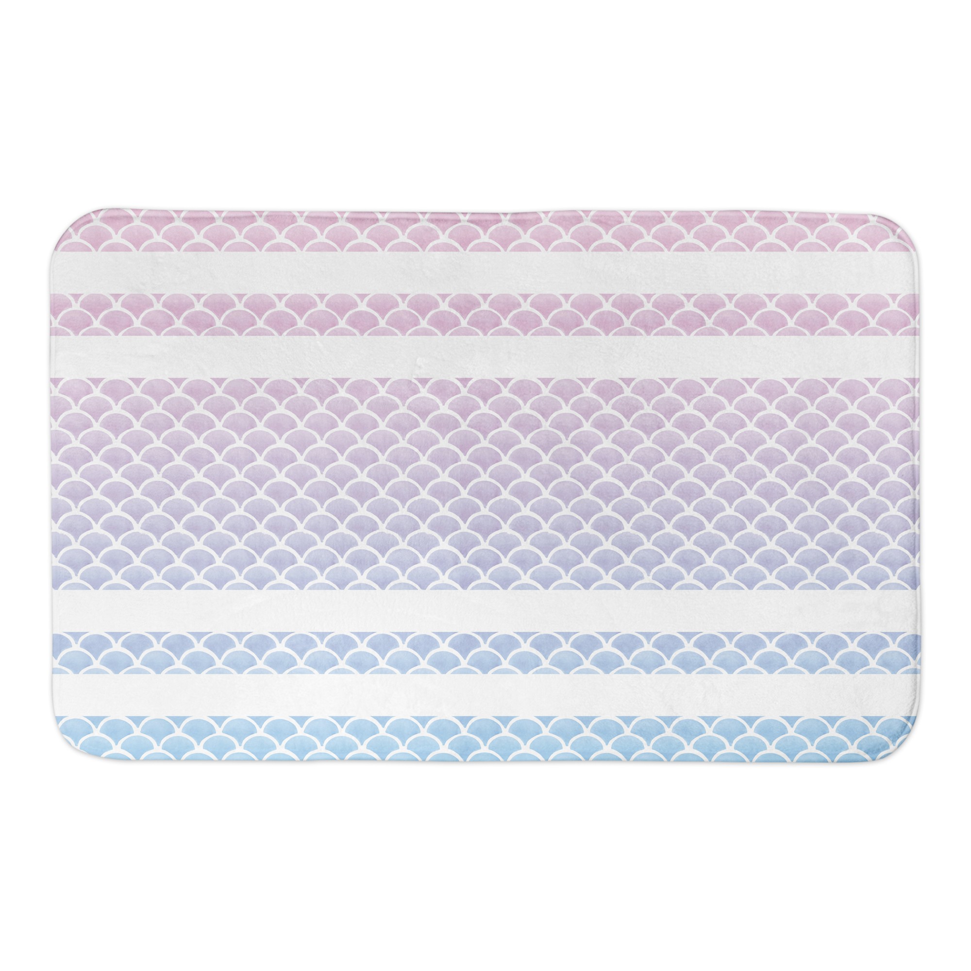 Watercolor Mermaid Scales 34x21 Bath Mat