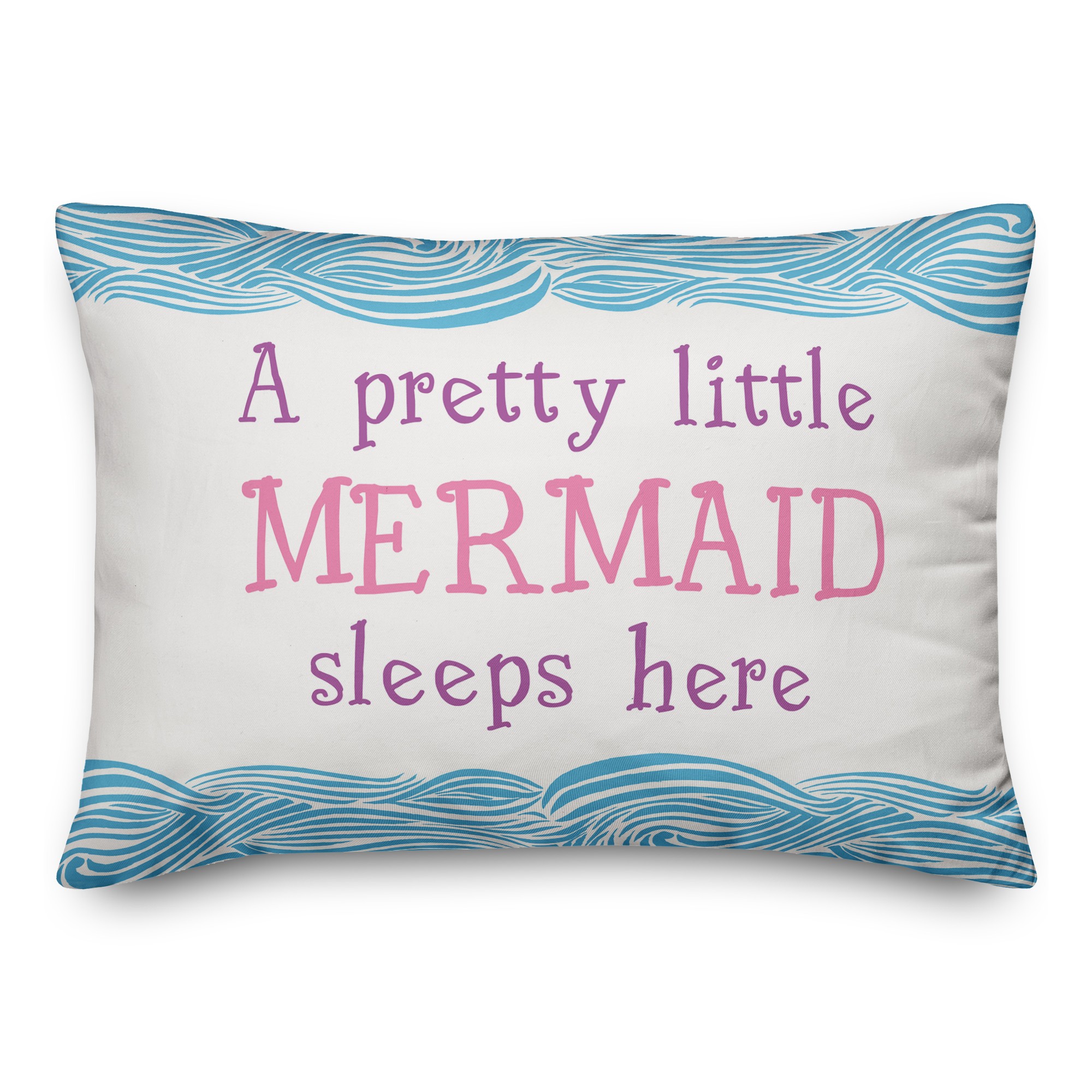 A Pretty Little Mermaid Sleeps Here 14x20 Spun Poly Pillow