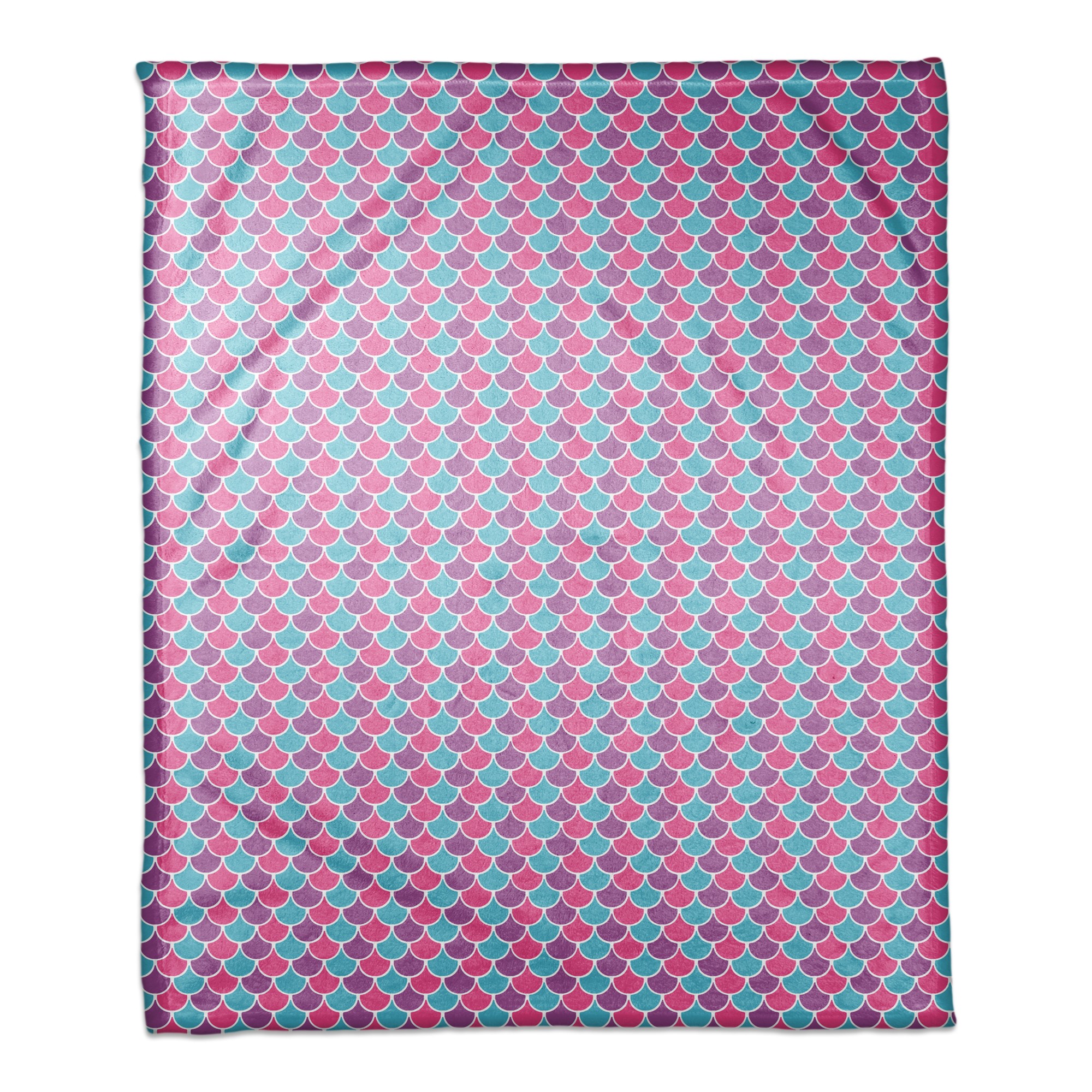 Mermaid Scales 30x40 Coral Fleece Blanket