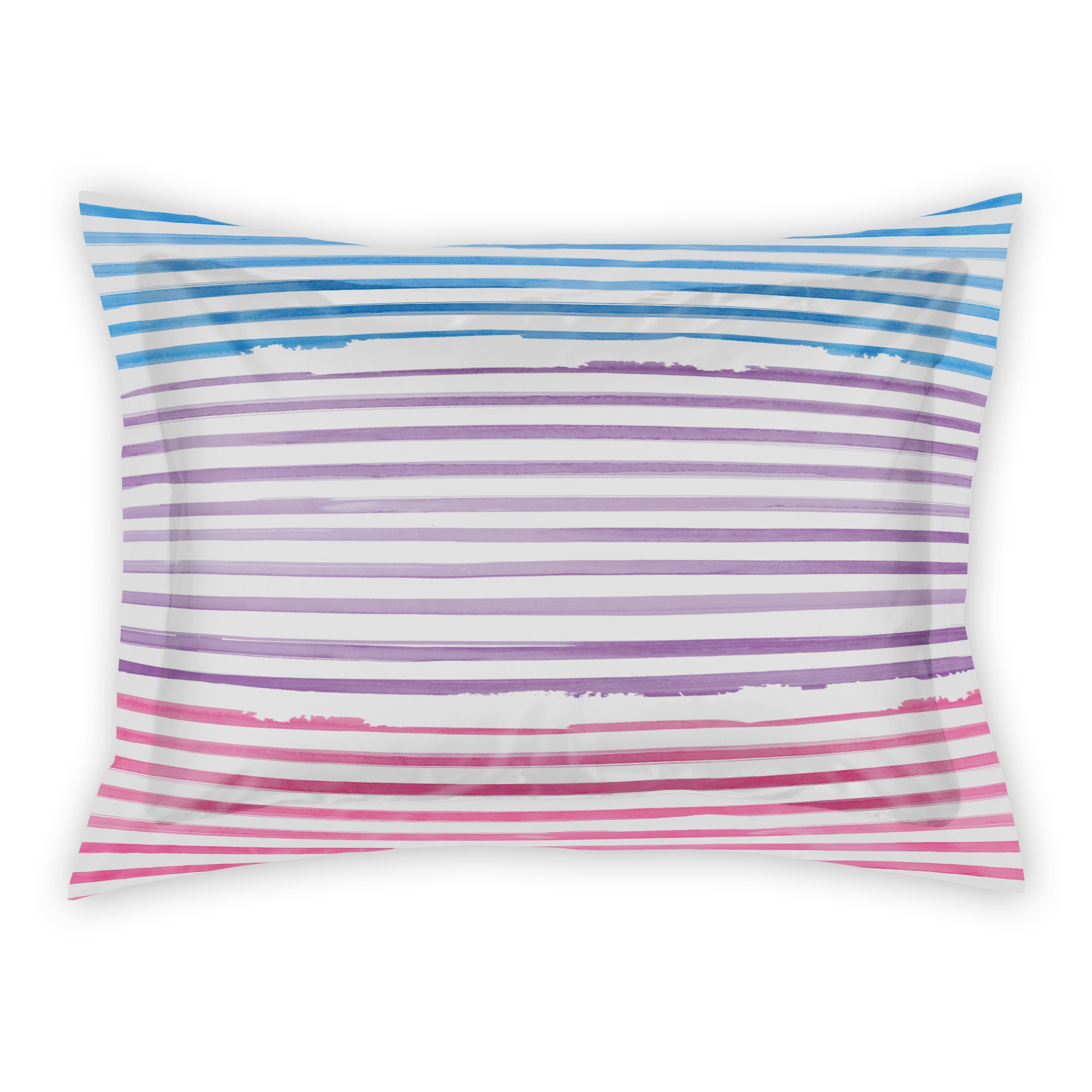 Watercolor Mermaid Stripes Standard Brushed Poly Sham