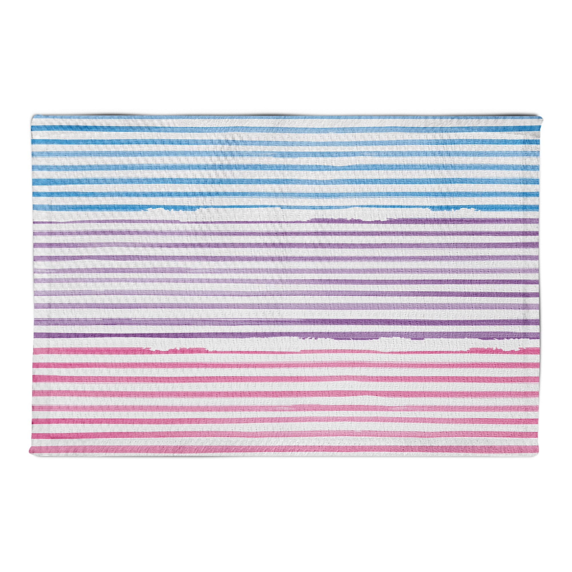 Watercolor Mermaid Stripes  Area Rug