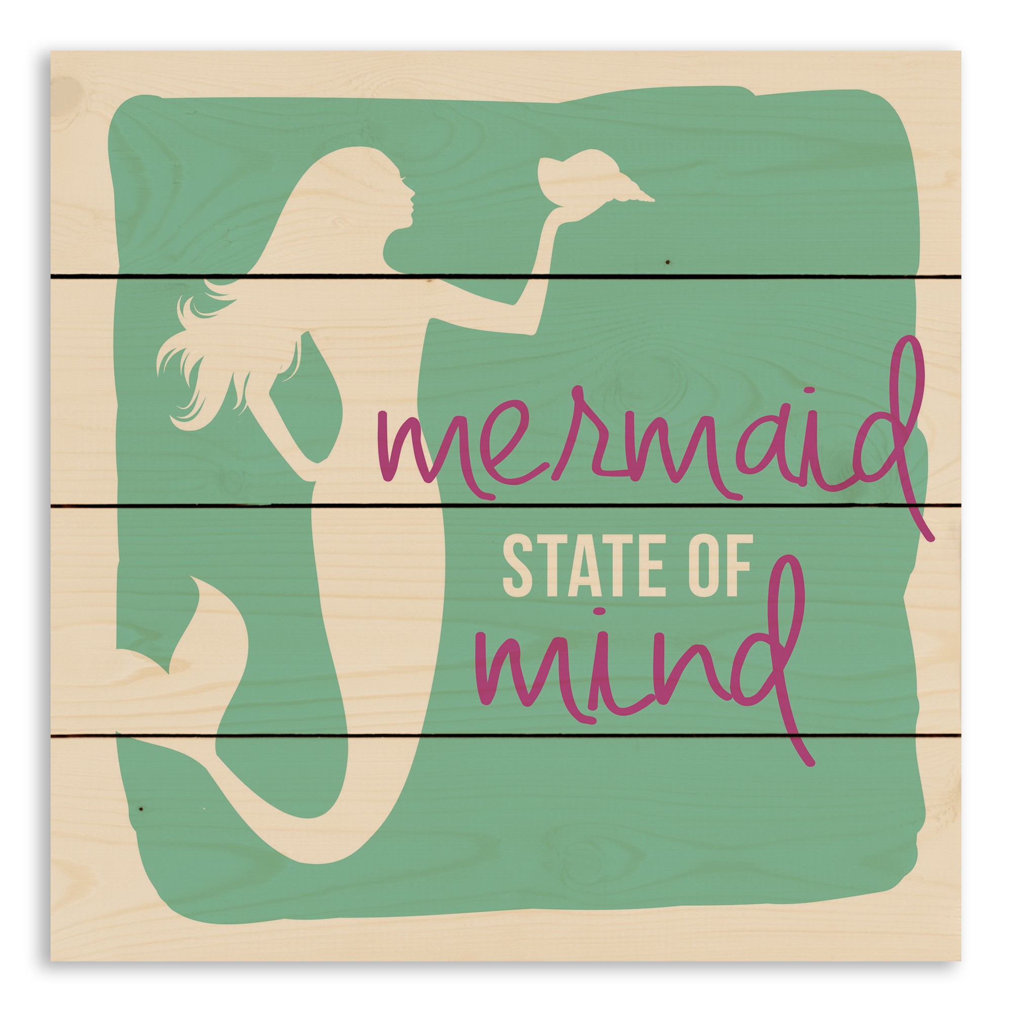 Mermaid State of Mind 14x14 Pallet Wood Art