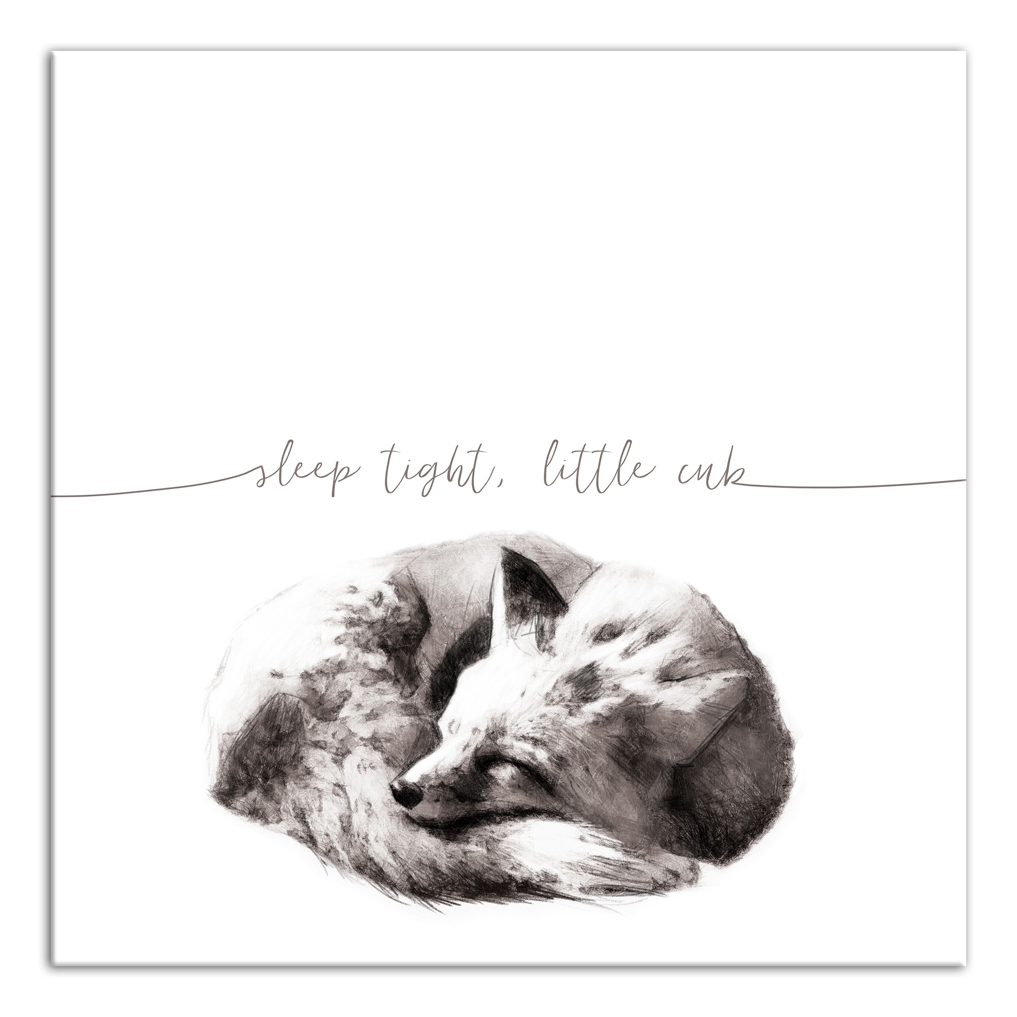 Sleep Tight Little Cub 16x16 Canvas Wall Art