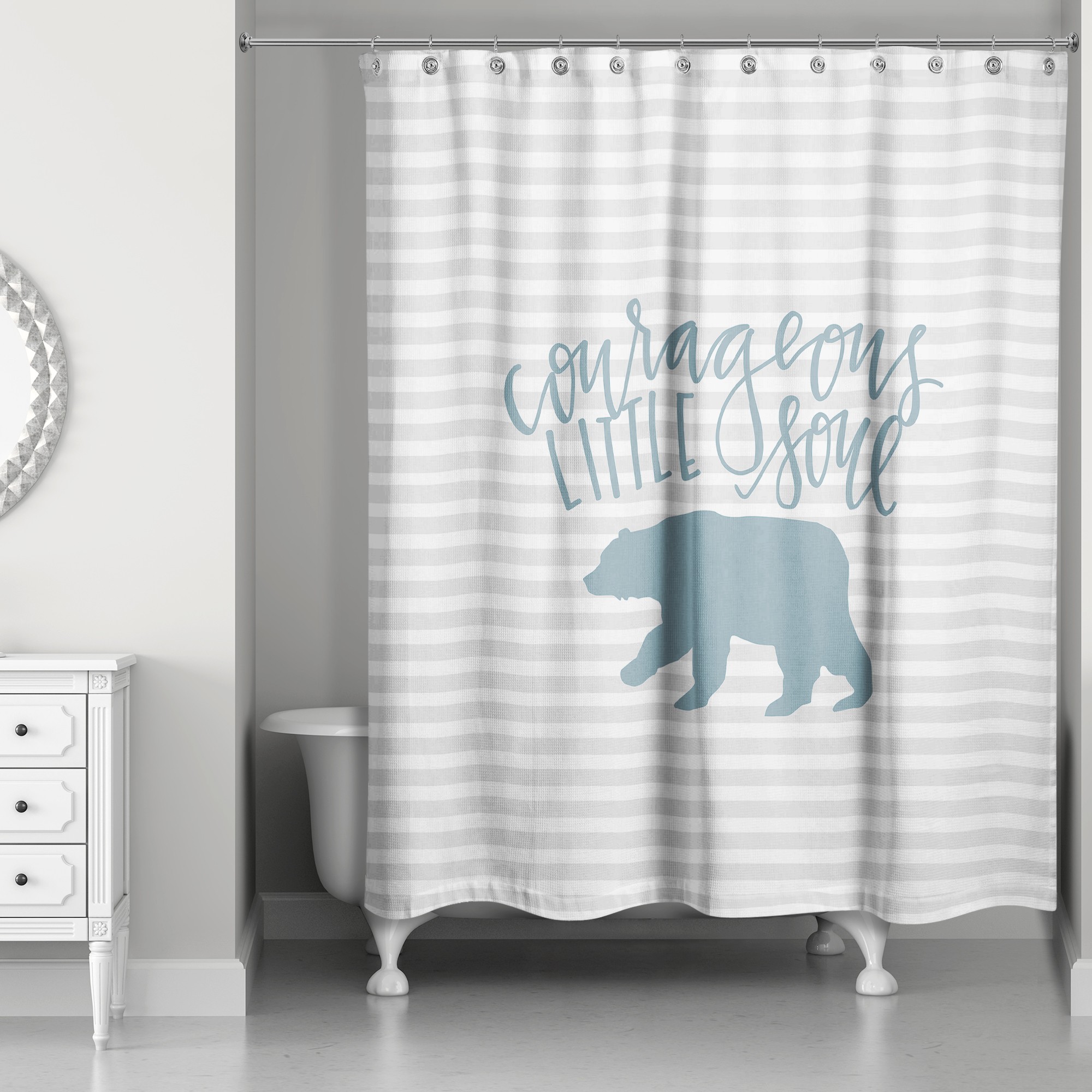 Courageous Little Soul Stripes 71x74 Shower Curtain