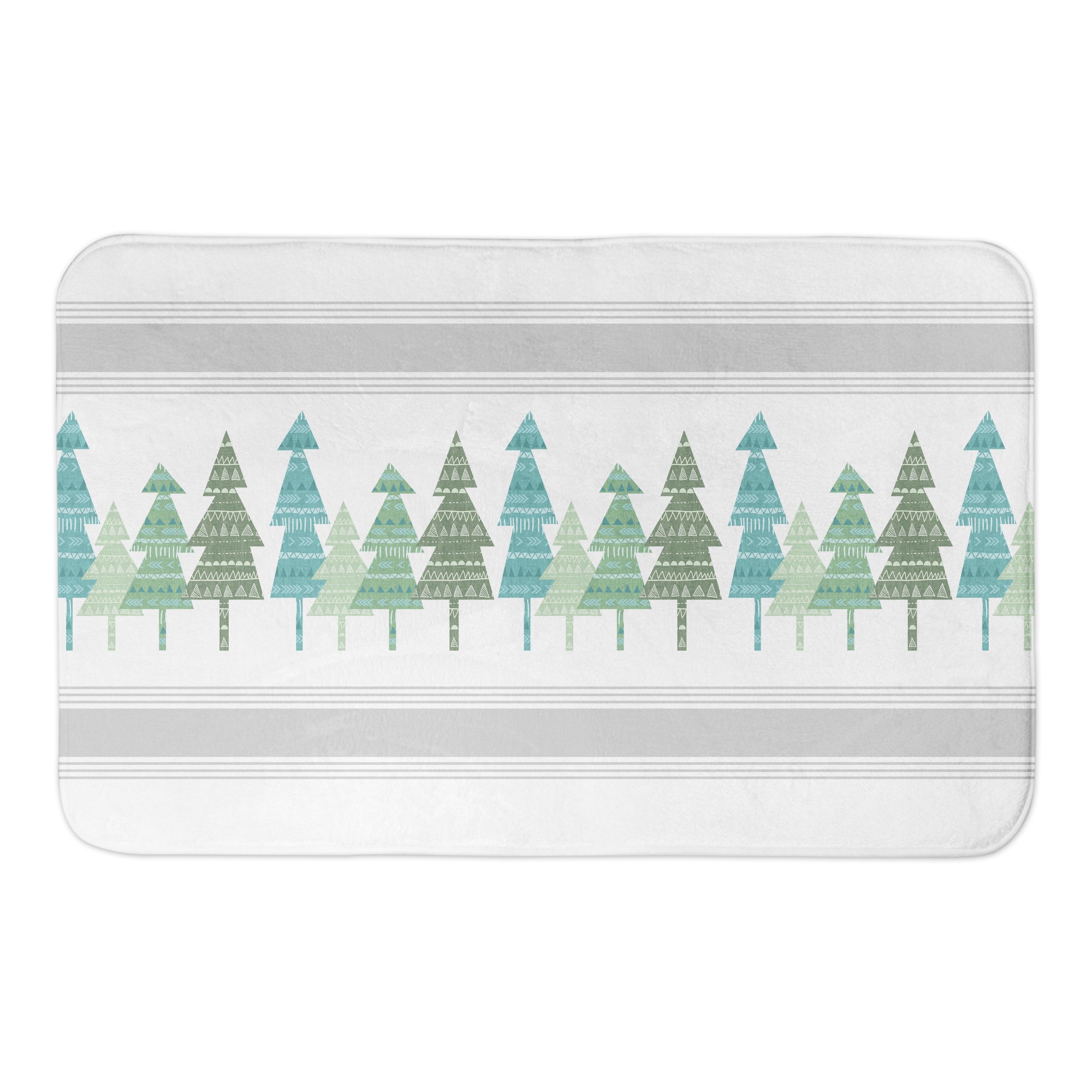 Pine Tree Pattern 34x21 Bath Mat